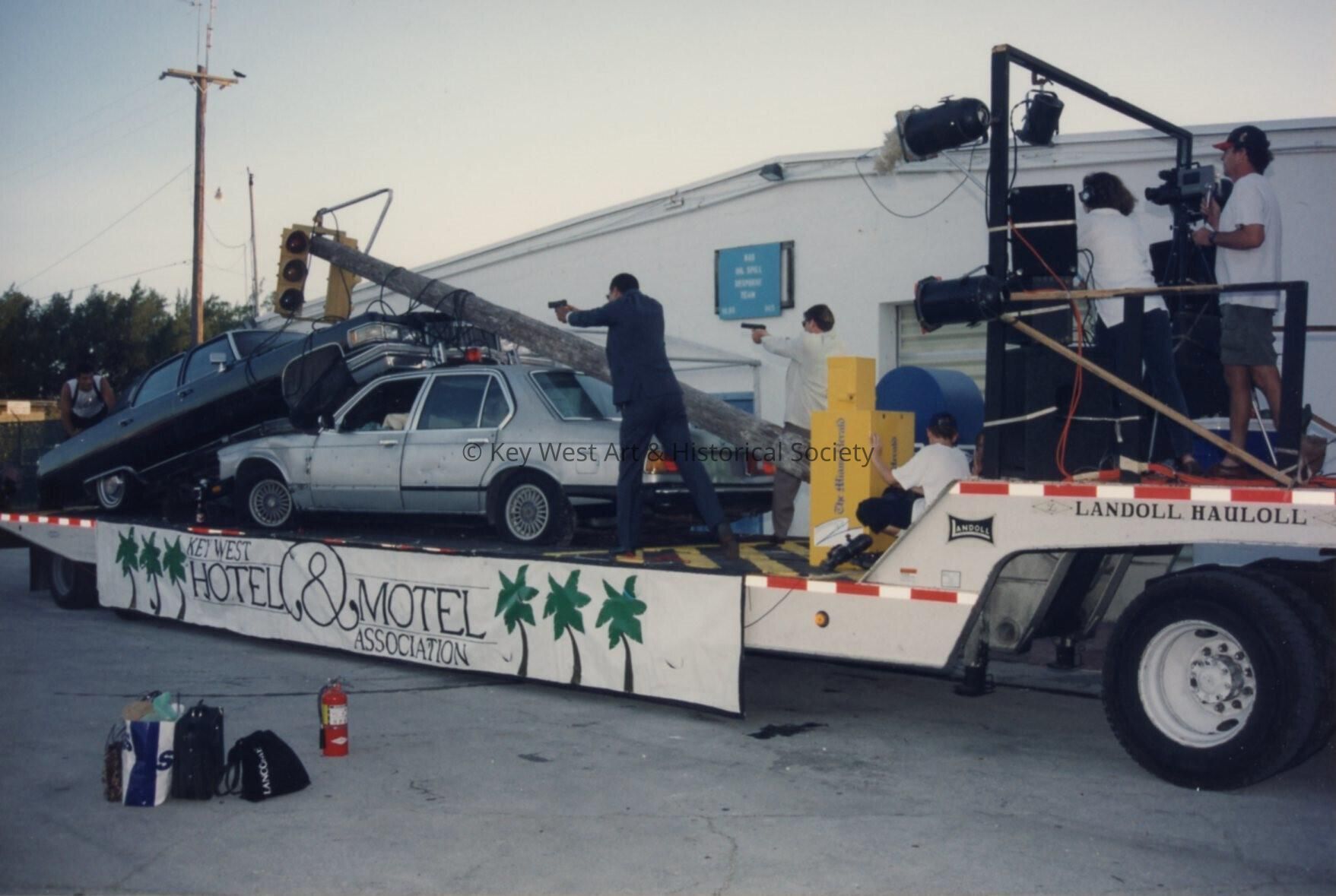 A float that will be in the parade that reads, Key West Hotel & Motel assoc