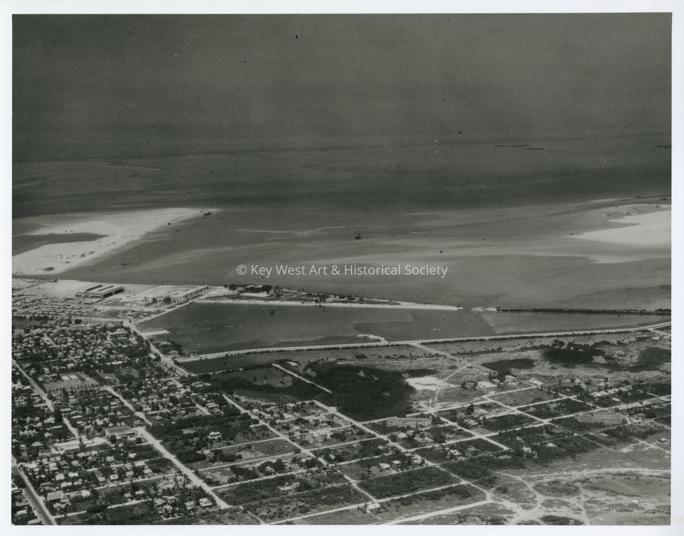Aerial View of Garrison Bight and Trumbo Point; © Key West Art & Historical Society