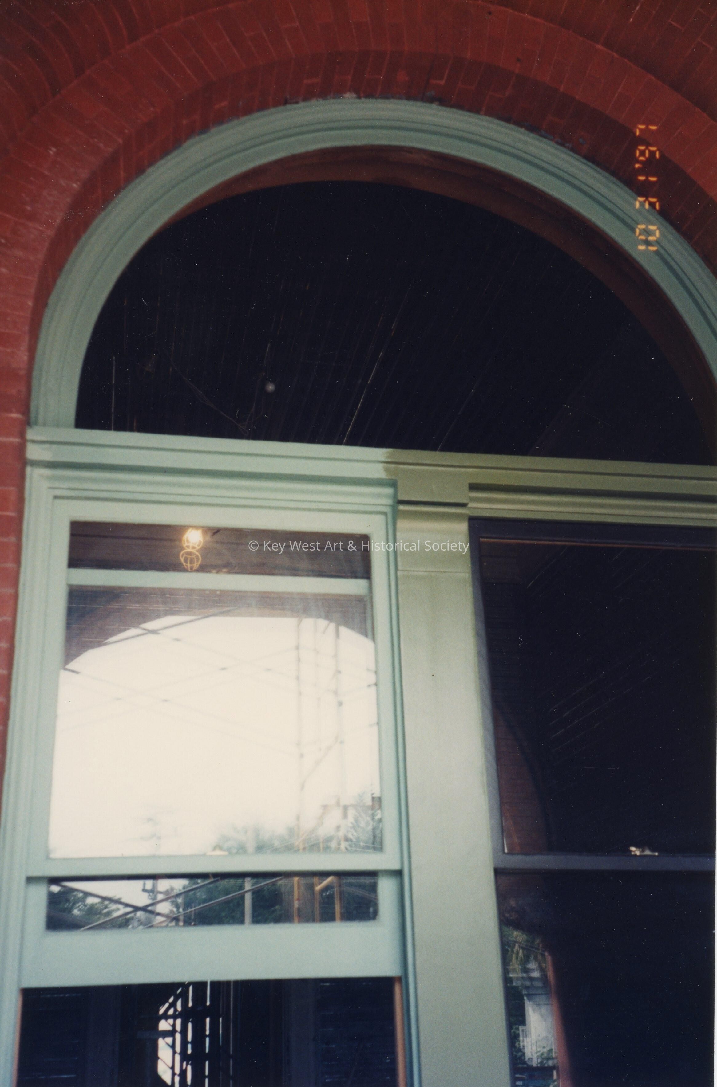 A double panel window on the exterior.
