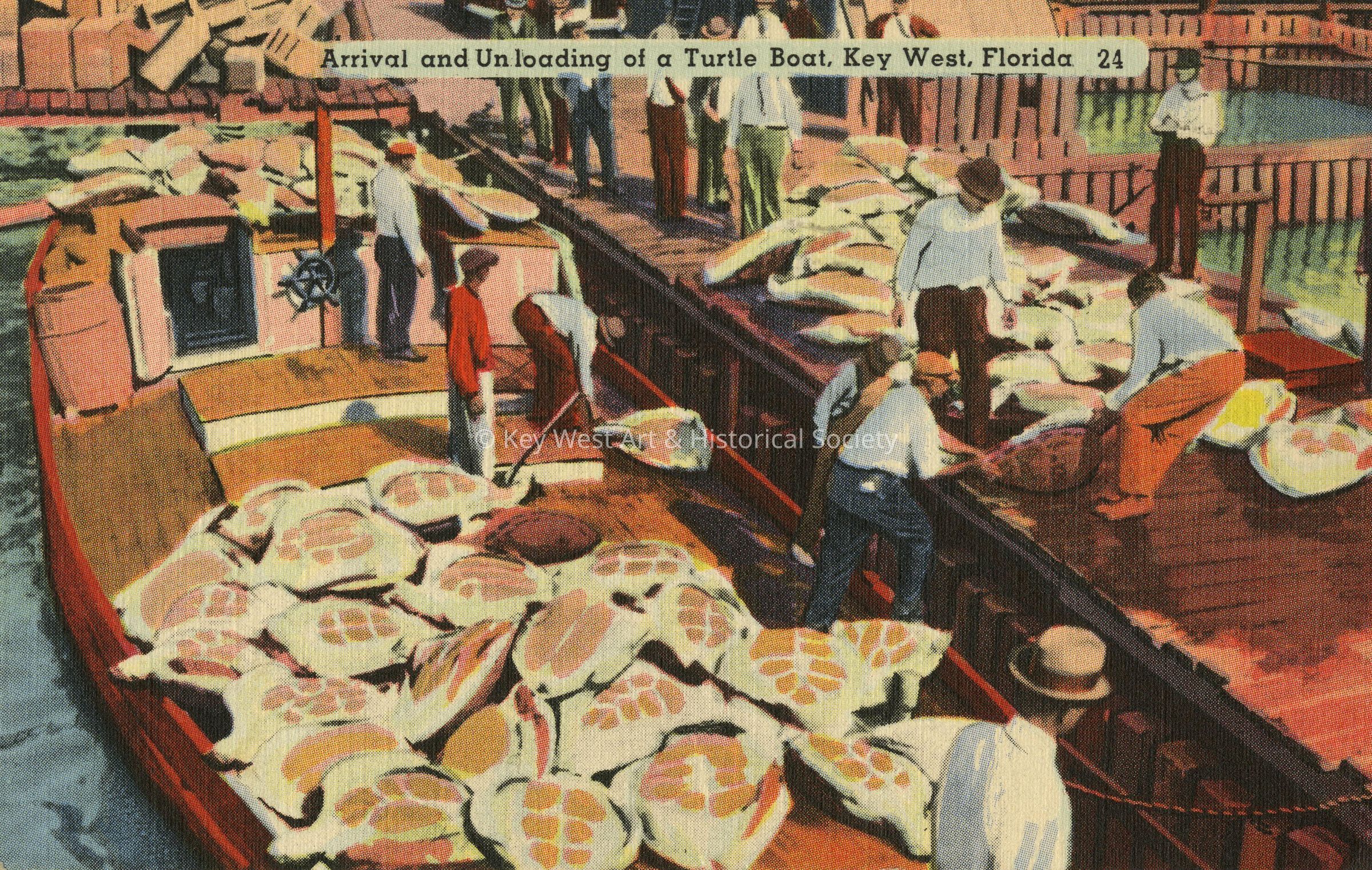 Arrival and Unloading of a Turtle Boat, Key West, Florida; © Key West Art & Historical Society