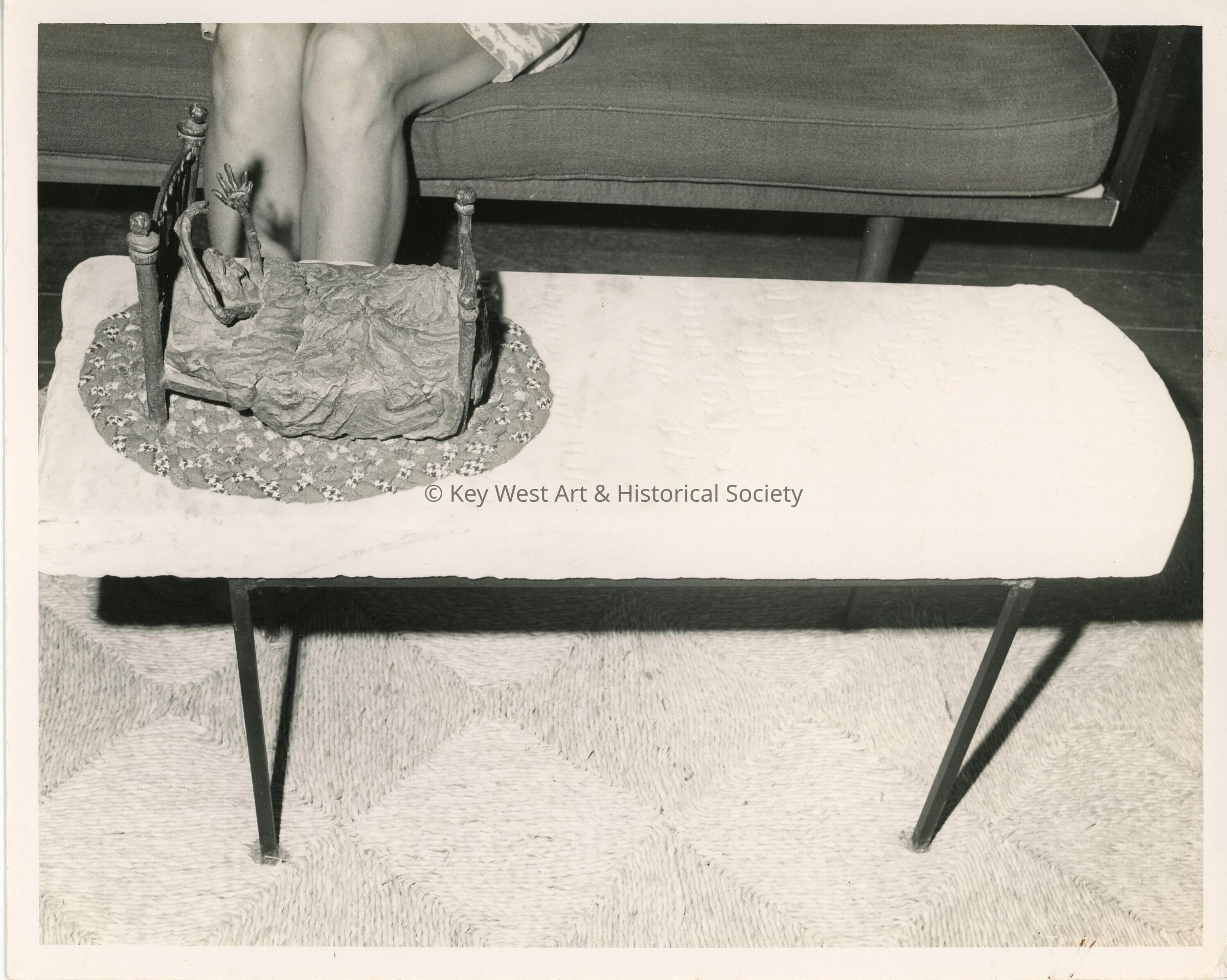 An art piece on a table