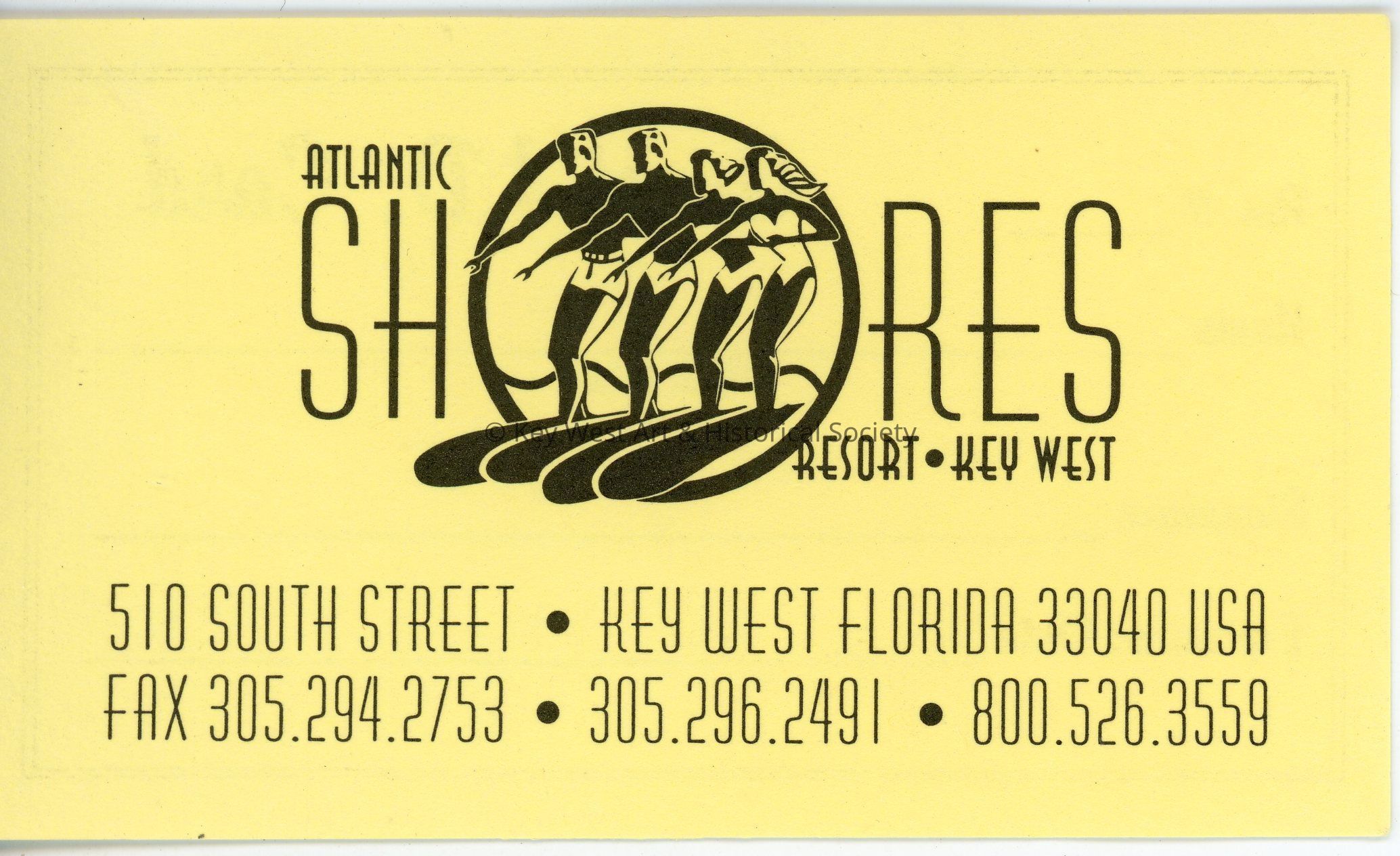 Atlantic Shores Resort Guest ID Card Front; © Key West Art & Historical Society