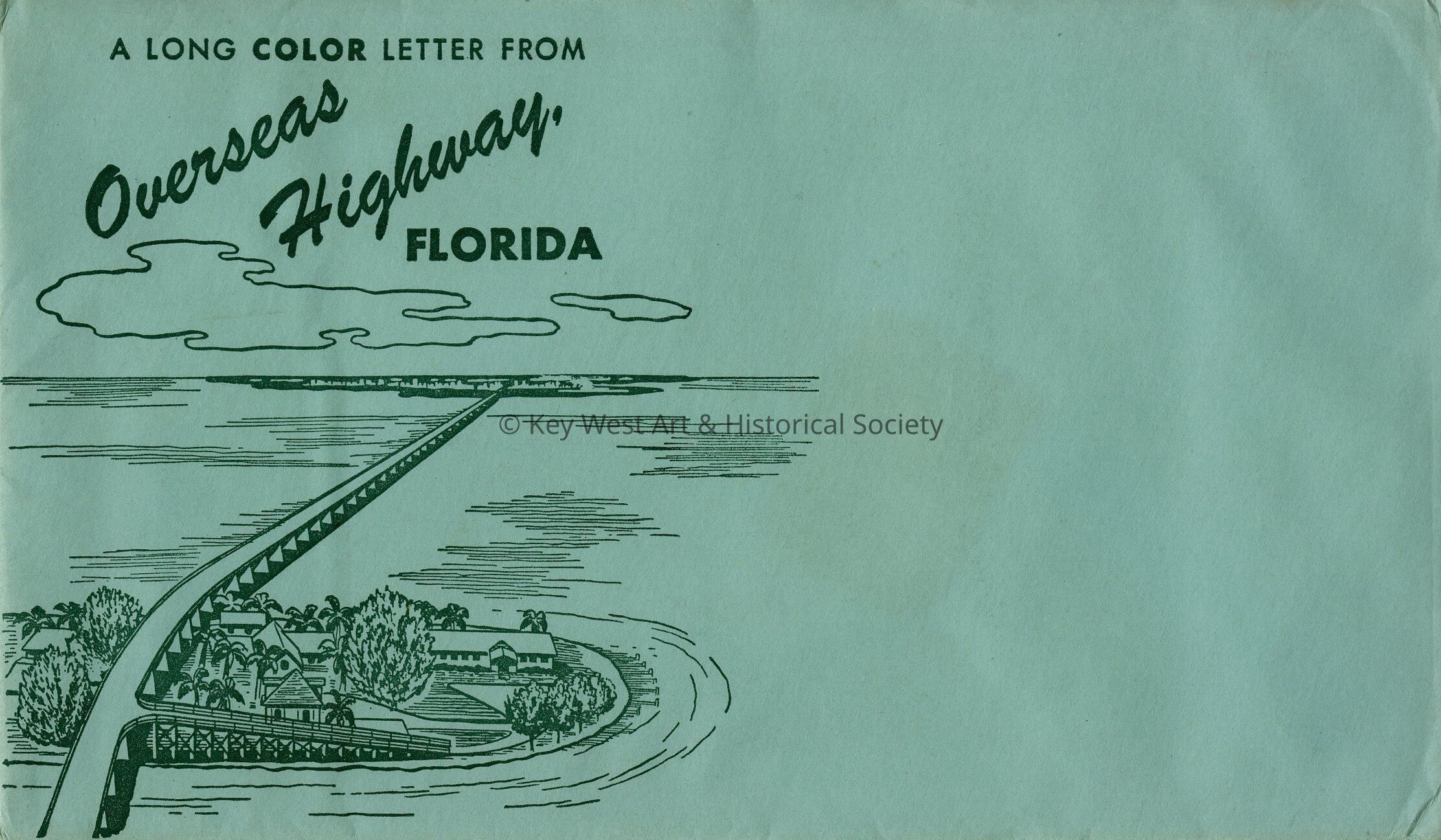 A Long Color Letter from Overseas Highway, Florida Envelope; © Key West Art & Historical Society
