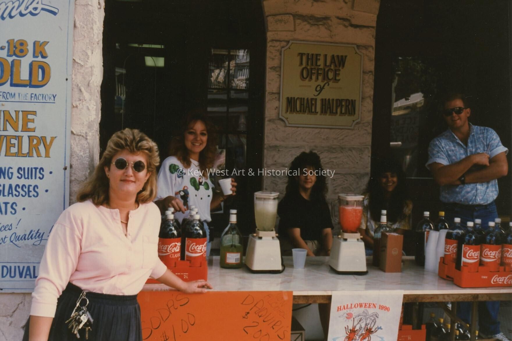 A booth selling alcohol and soda.