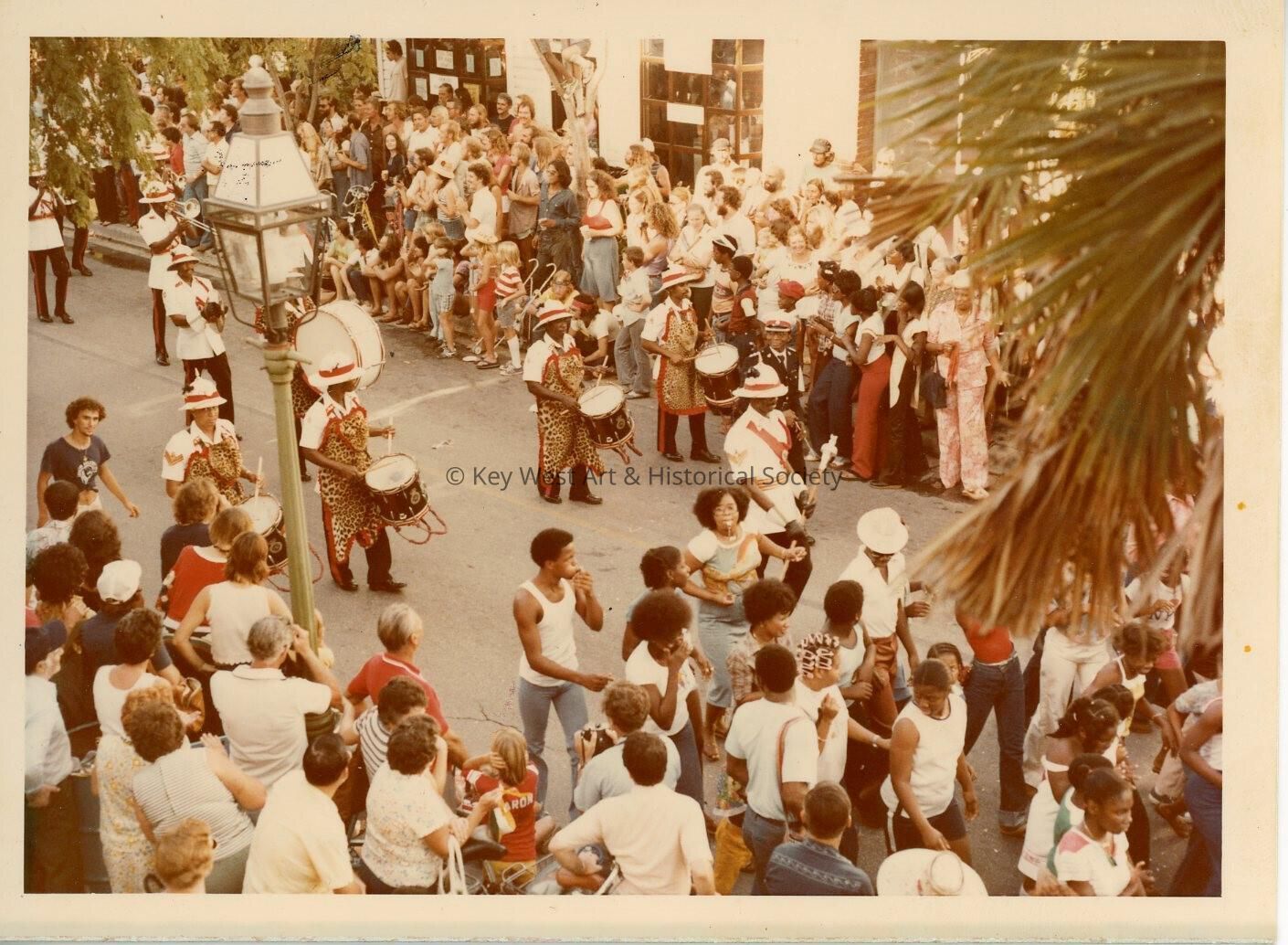 A band playing in a parade