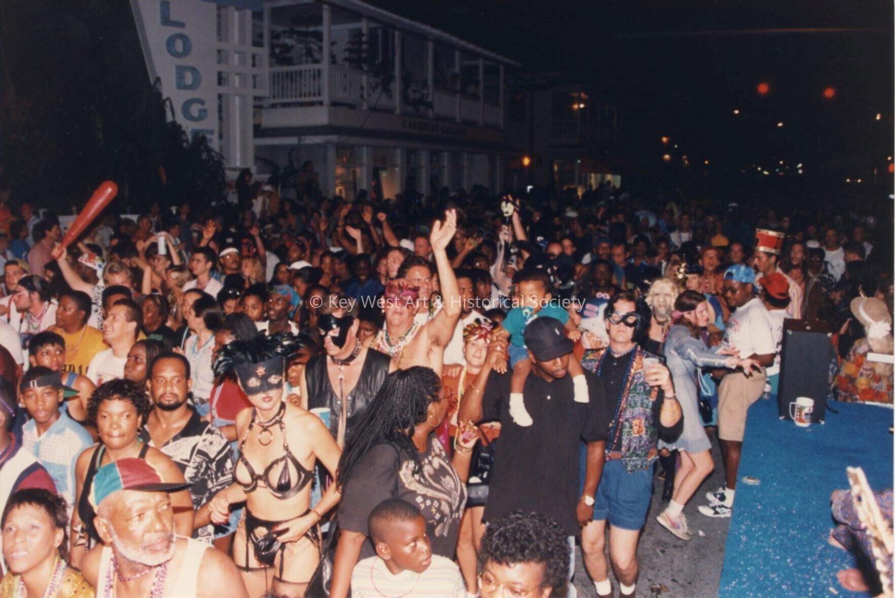 A group of unknown people on Duval street