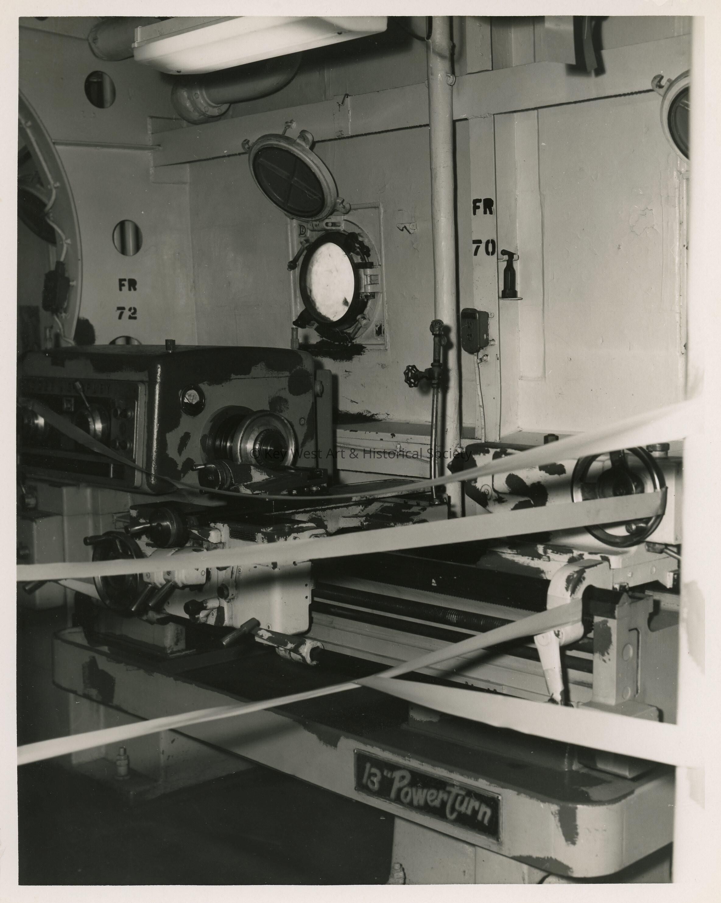An unknown machine inside of a ship