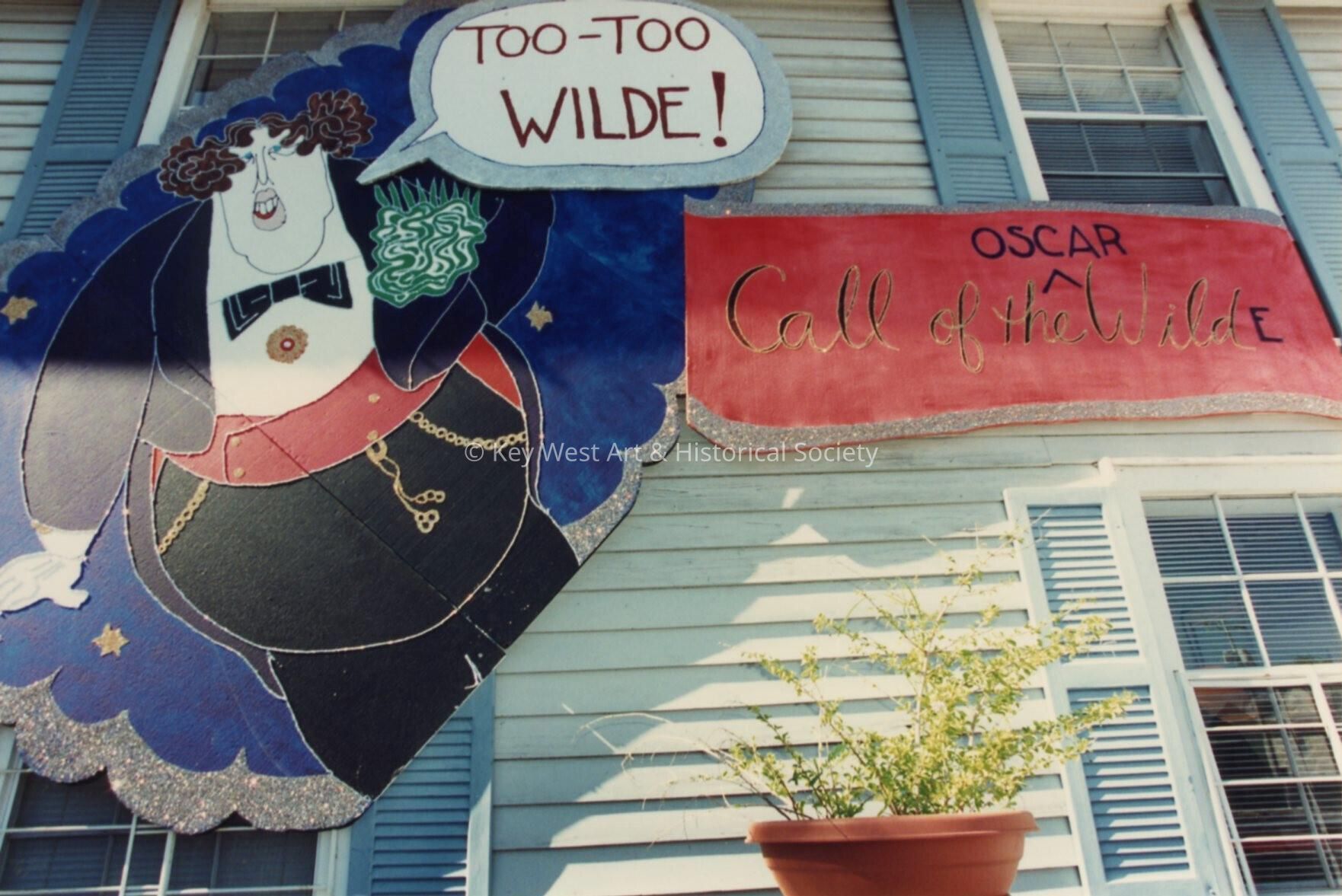 A hotel decorated for Fantasy Fest.