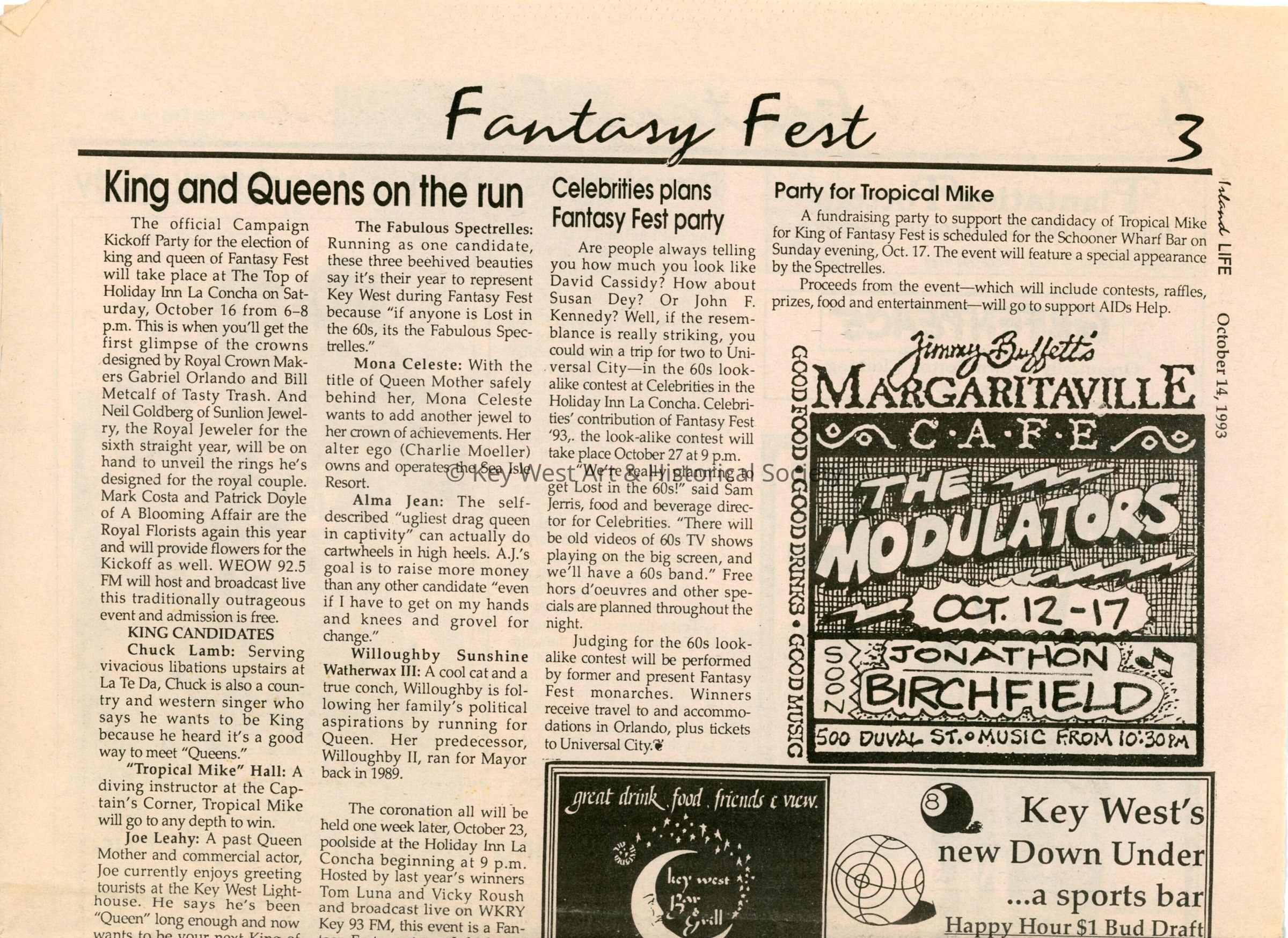 An article in the Island life newspaper that reads King and Queens on the run. picture number 1