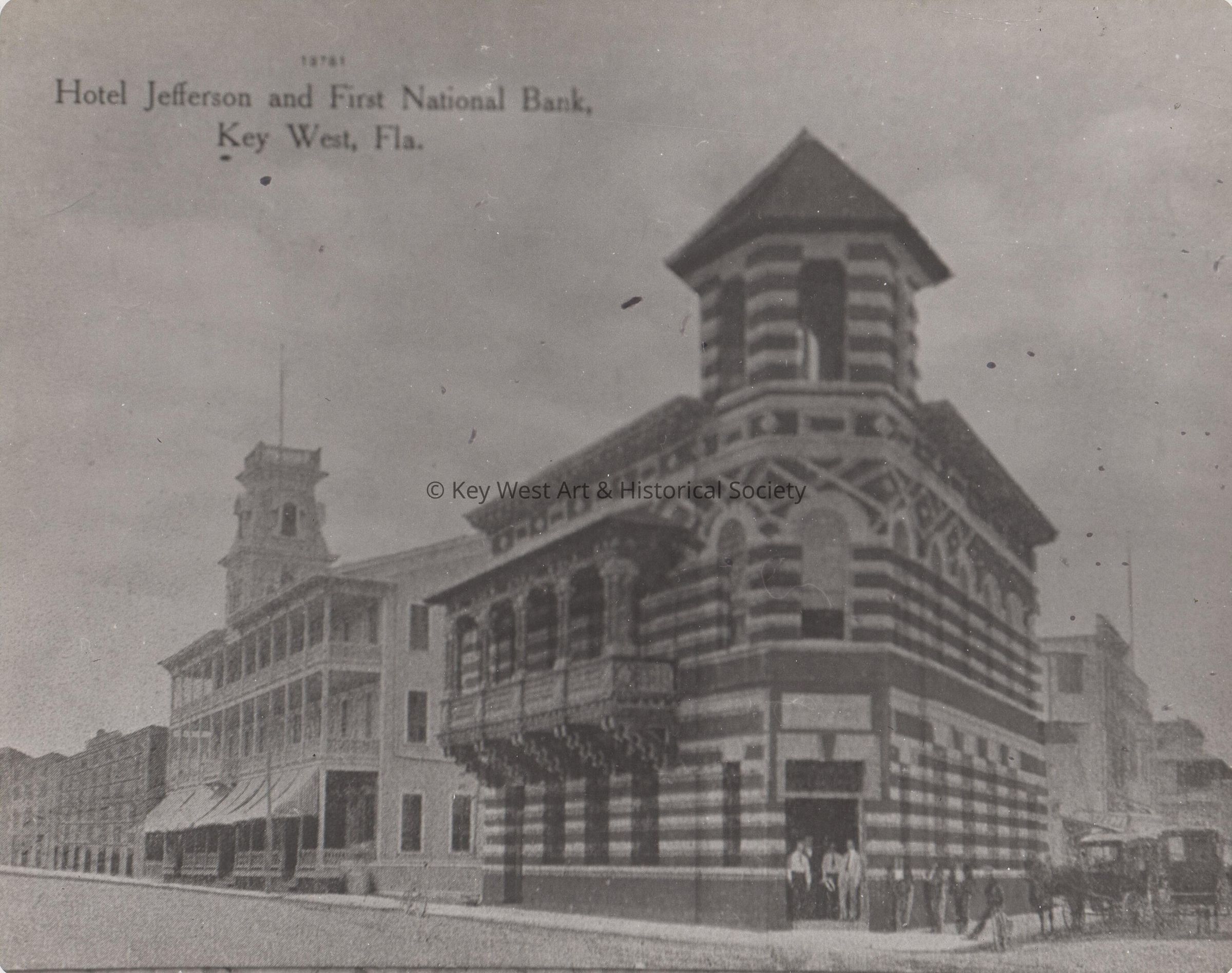 Hotel Jefferson and First National Bank, Key West, Fla.; © Key West Art & Historical Society