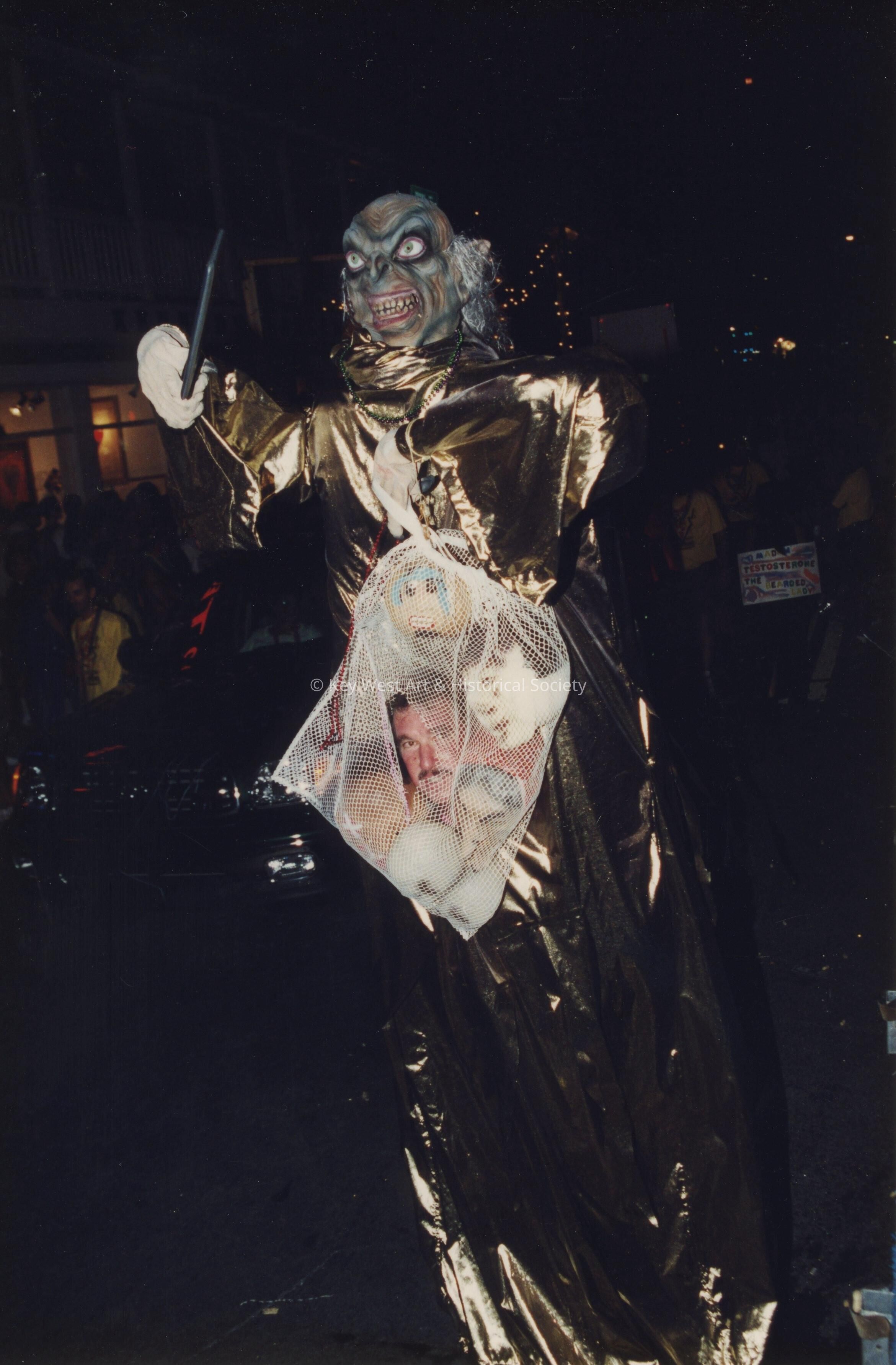 An unknown person dressed up in the parade.