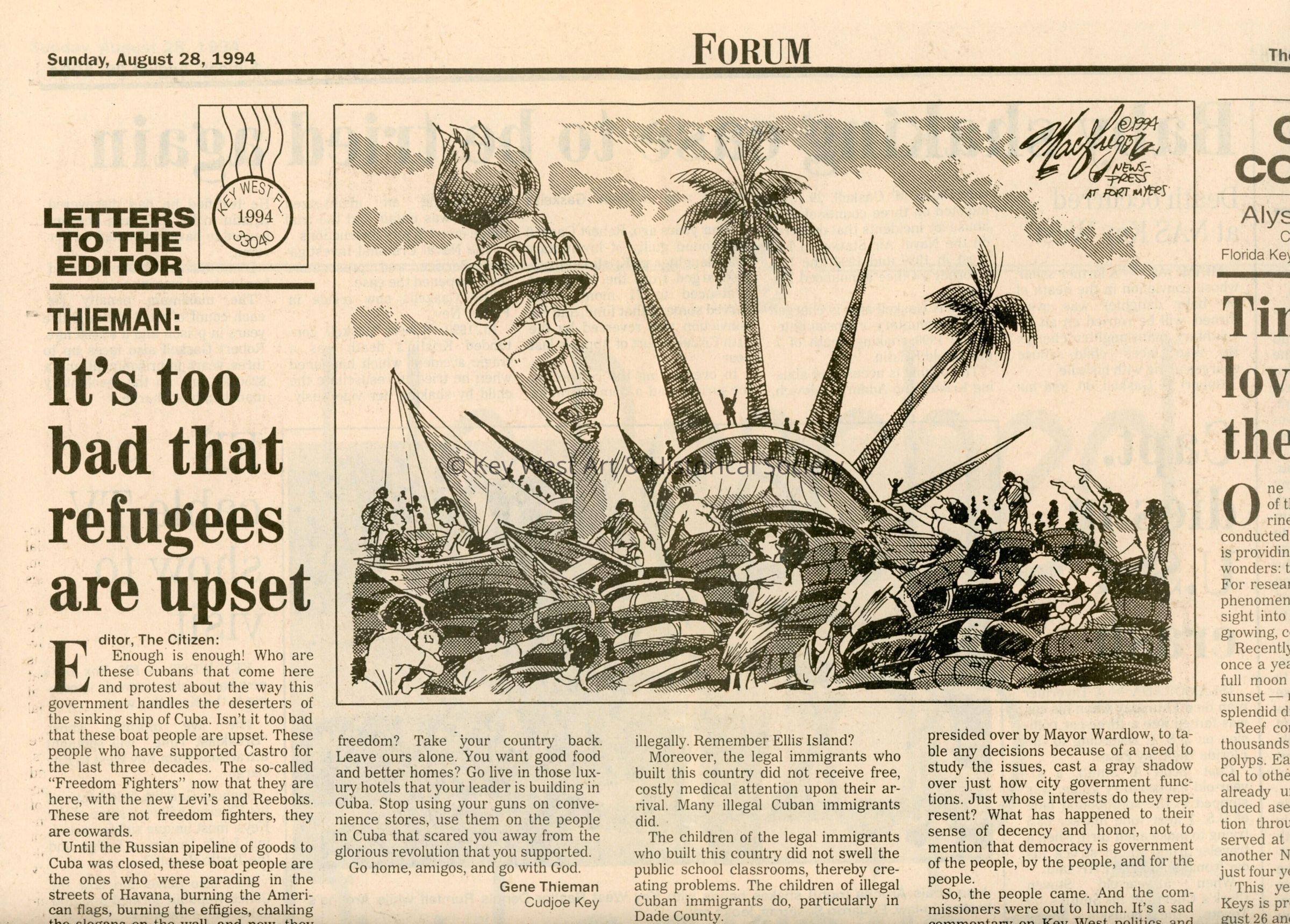 An article in the Key West Citizen that reads Williams: If the minority rules, majority must elect new leaders. picture number 1