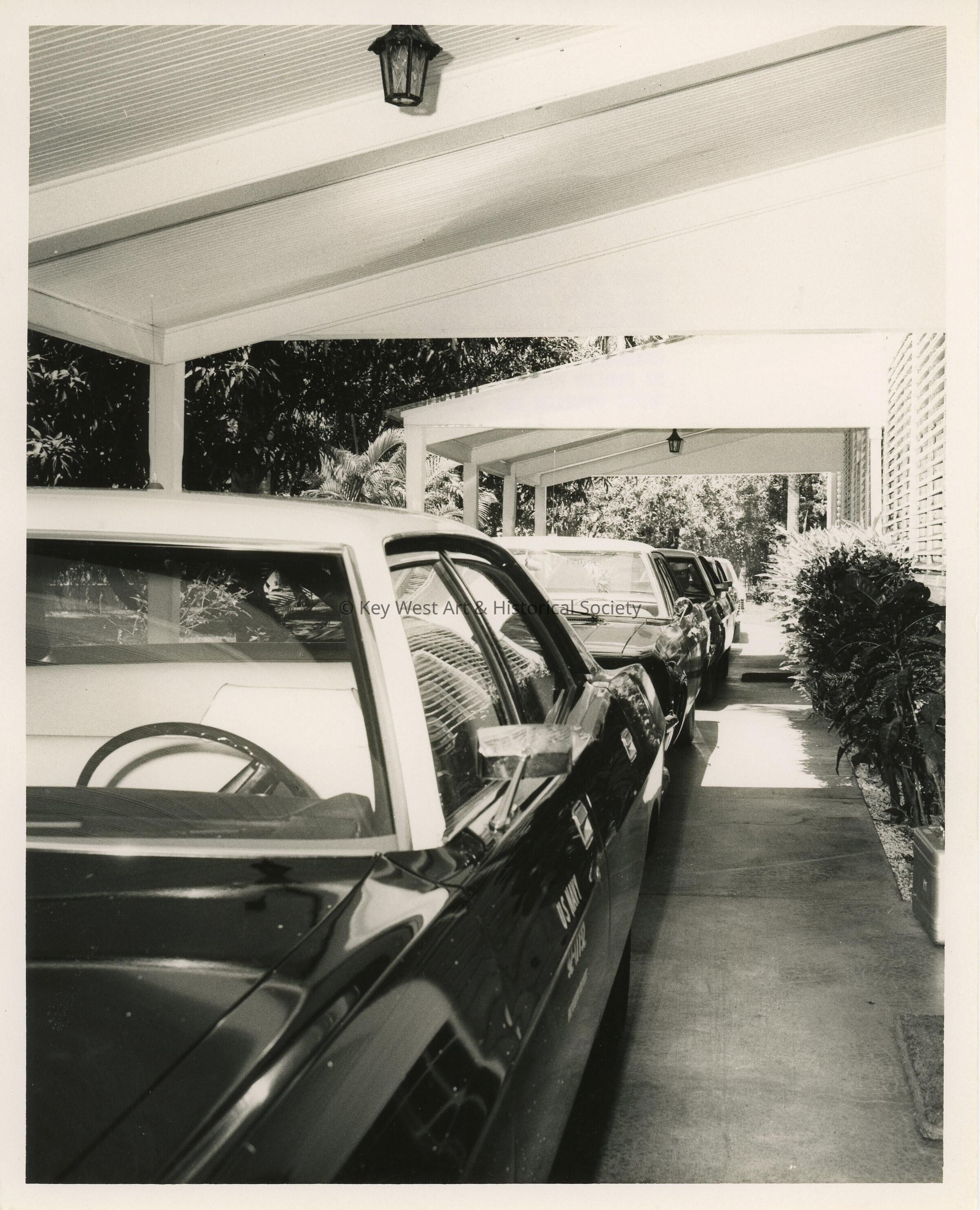 A group of cars parked