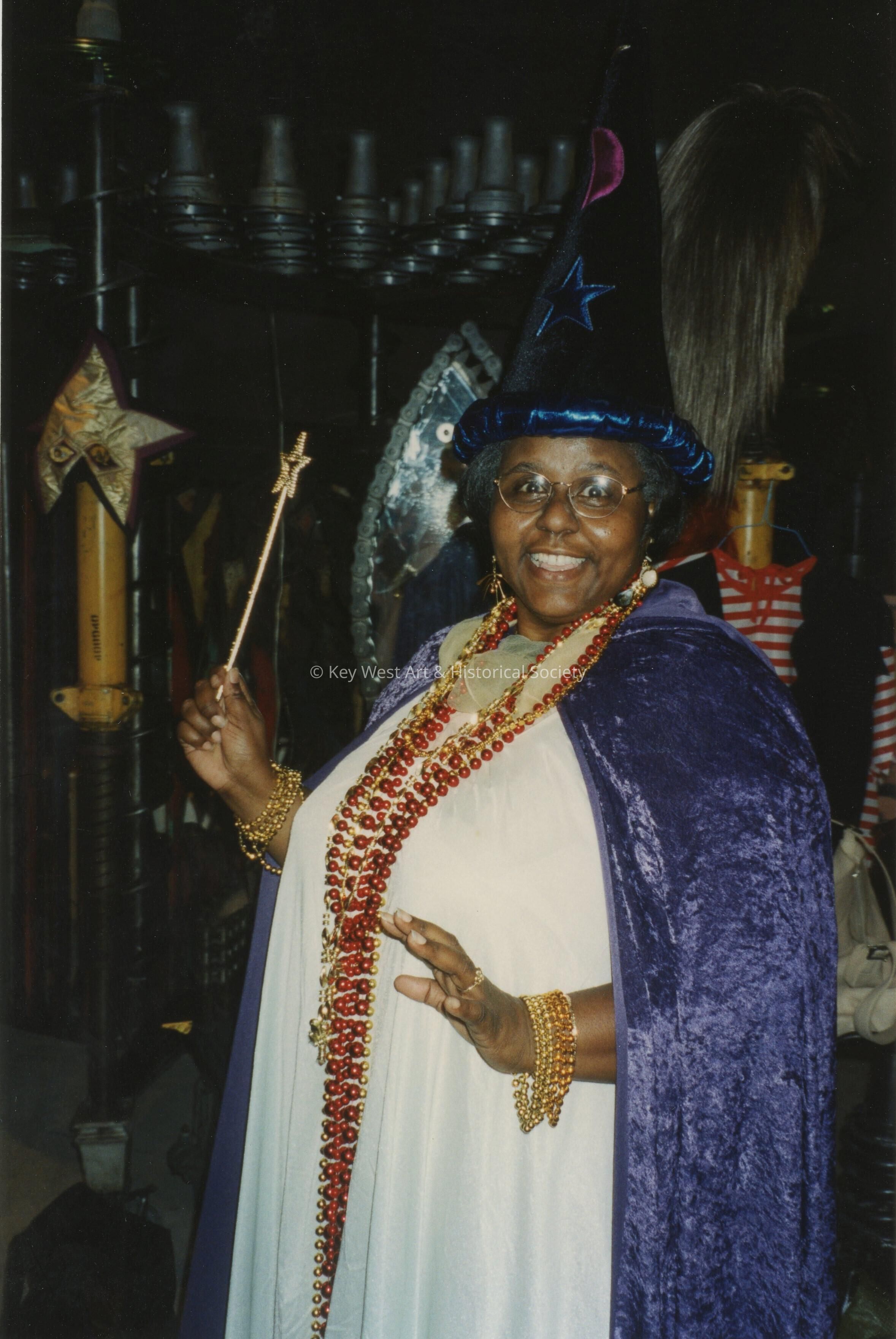 An unknown lady dressed up.