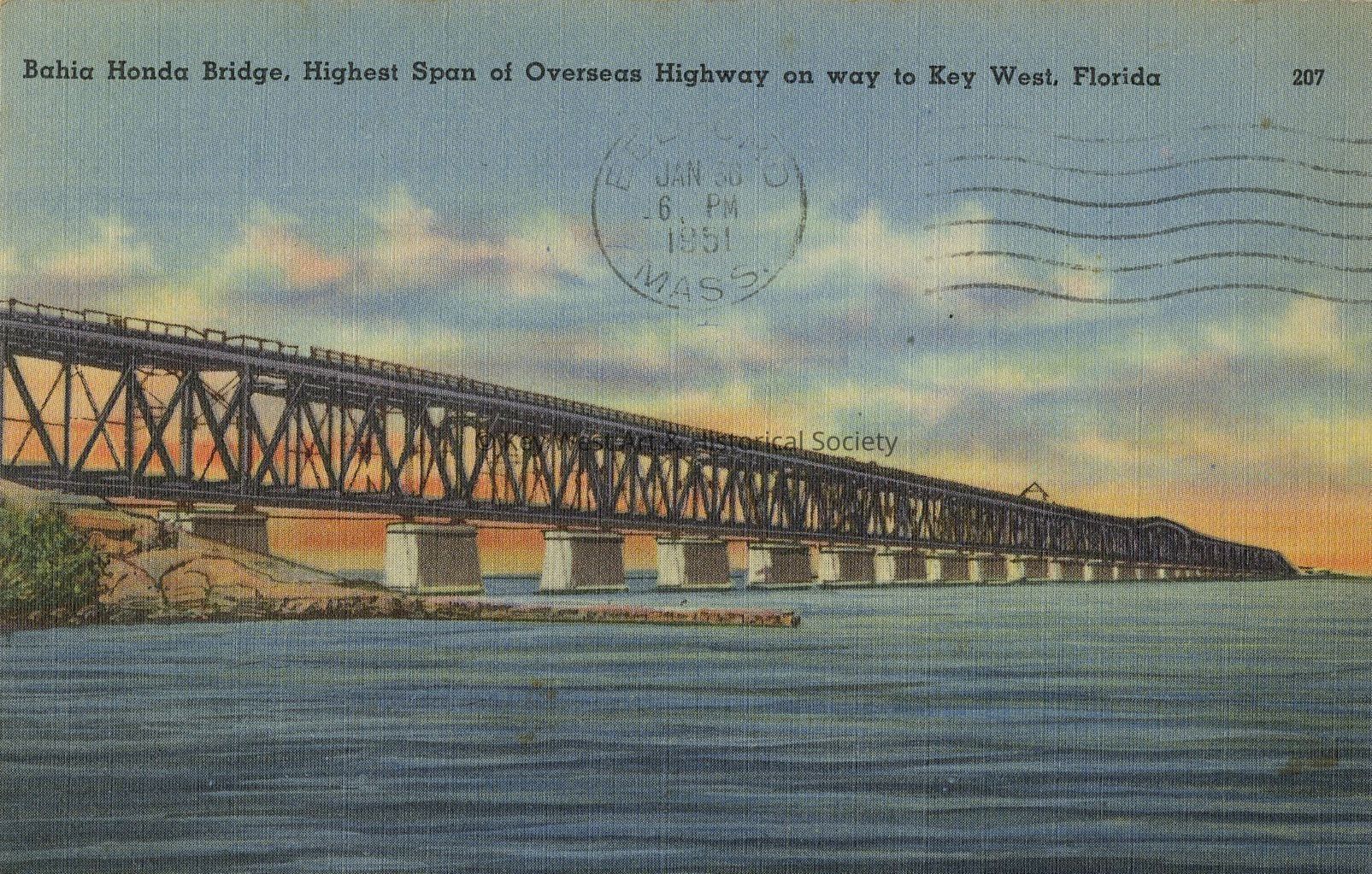 Bahia Honda Bridge, Highest Span of Overseas Highway on Way to Key West, Florida; © Key West Art & Historical Society