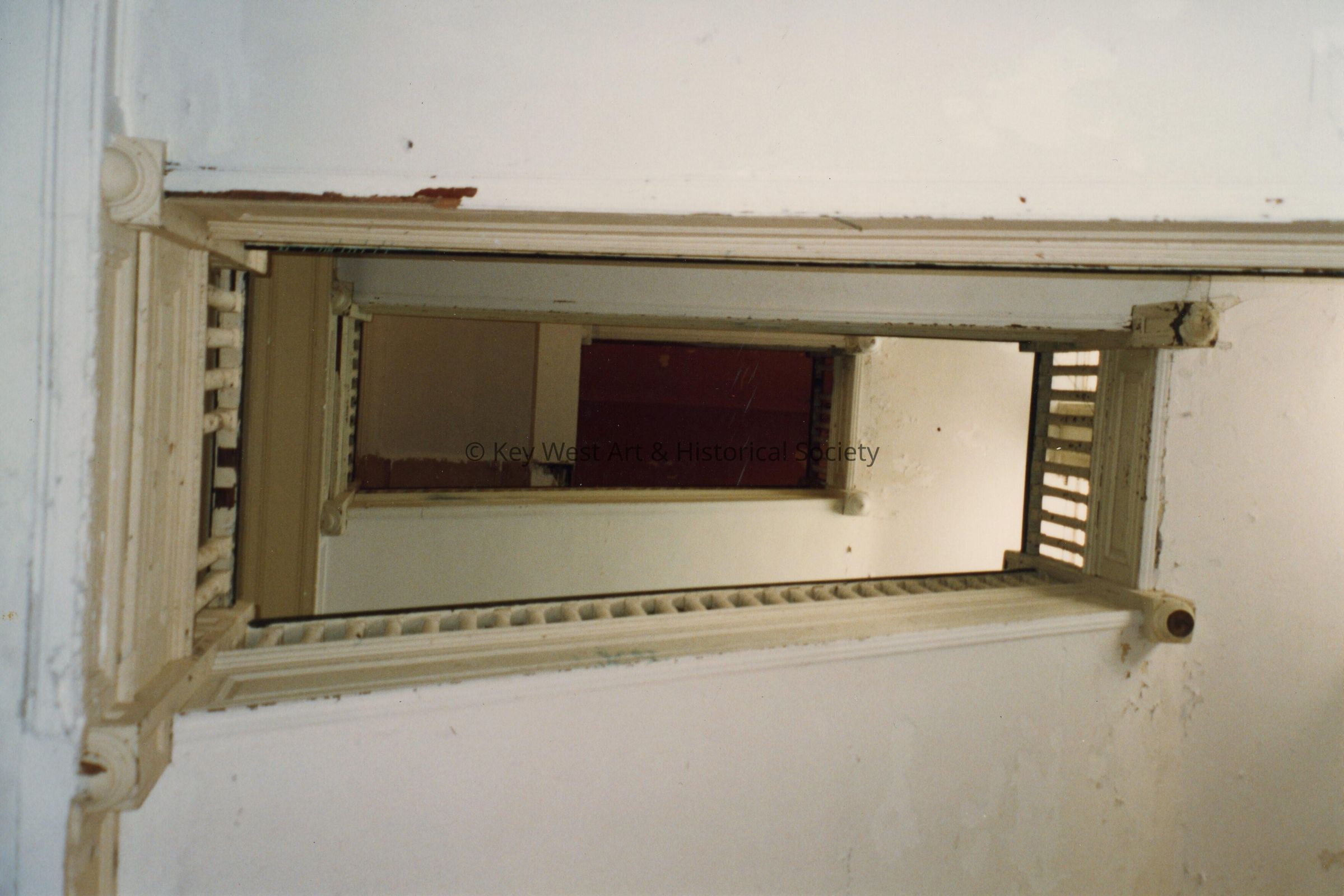 A view from the first floor looking up to the attic.