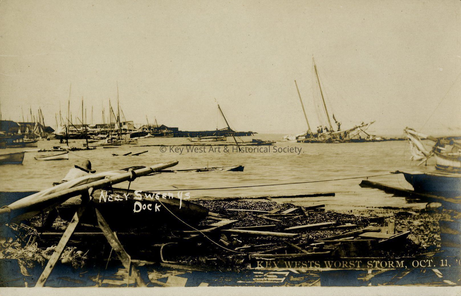 Hurricane Damage at Key West Waterfront; © Key West Art & Historical Society