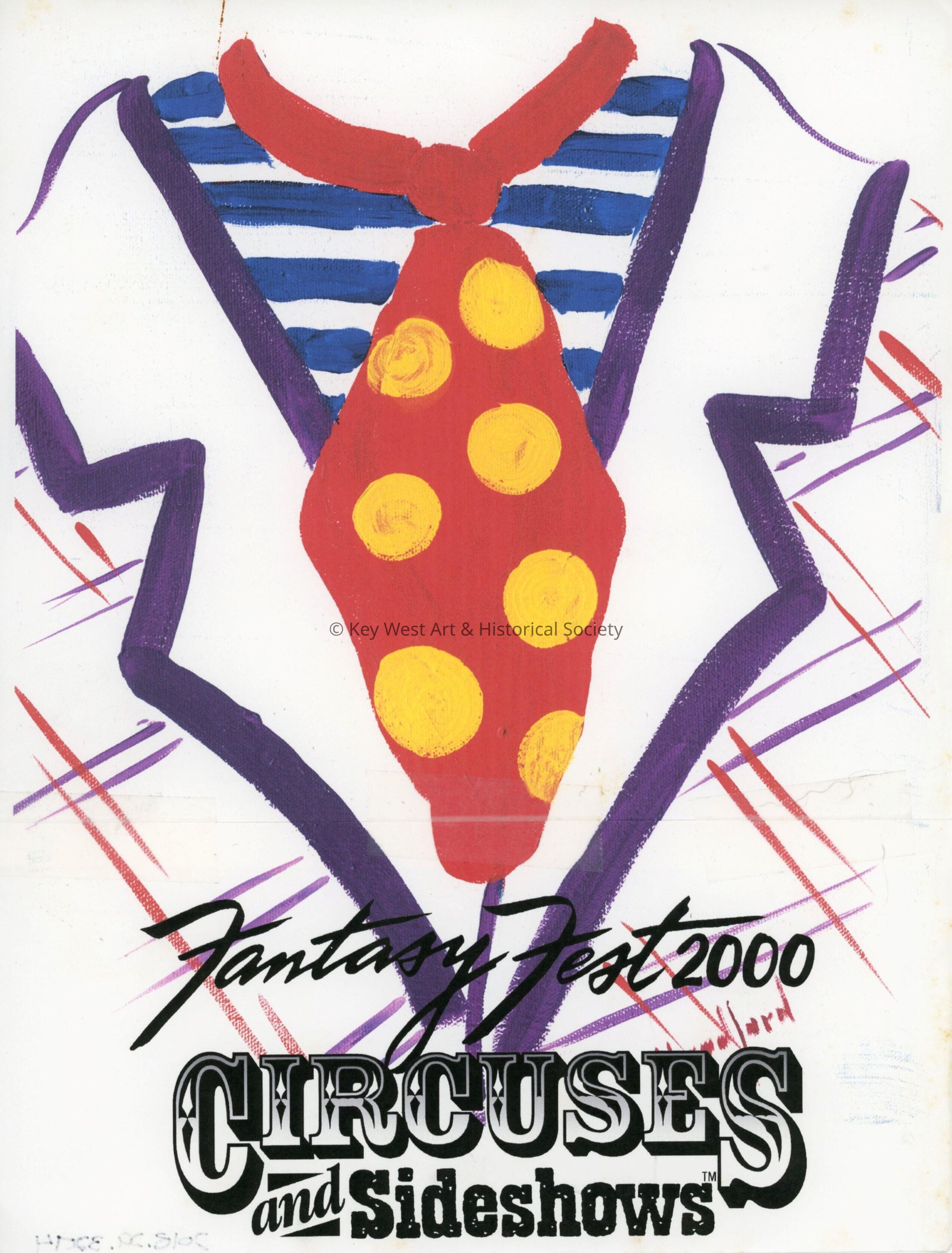 A picture of a shirt and tie that reads Fantasy Fest 2000 circuses and side