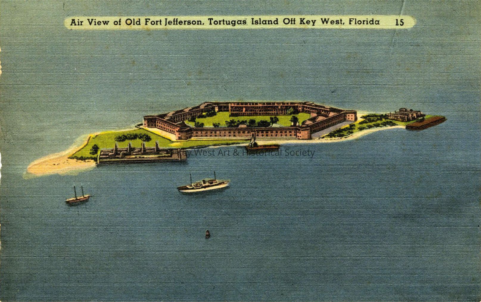 Air View of Old Fort Jefferson, Tortugas Island Off Key West, Florida; © Key West Art & Historical Society