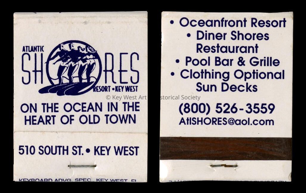 Atlantic Shores Resort Matchbook; Copyright: @ Key West Art & Historical Society; Origformat: Print-Photographic