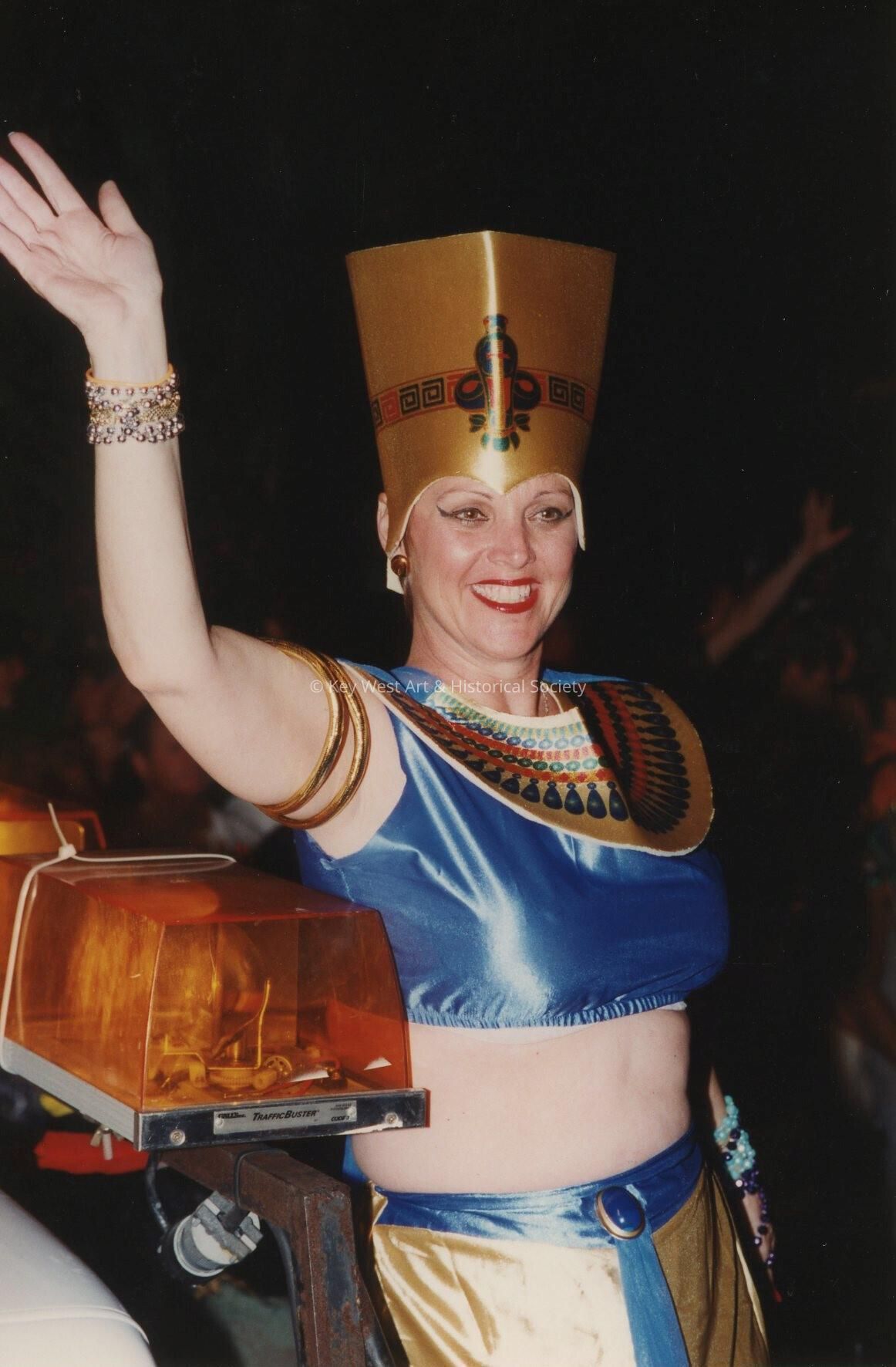 An unknown lady dressed up.
