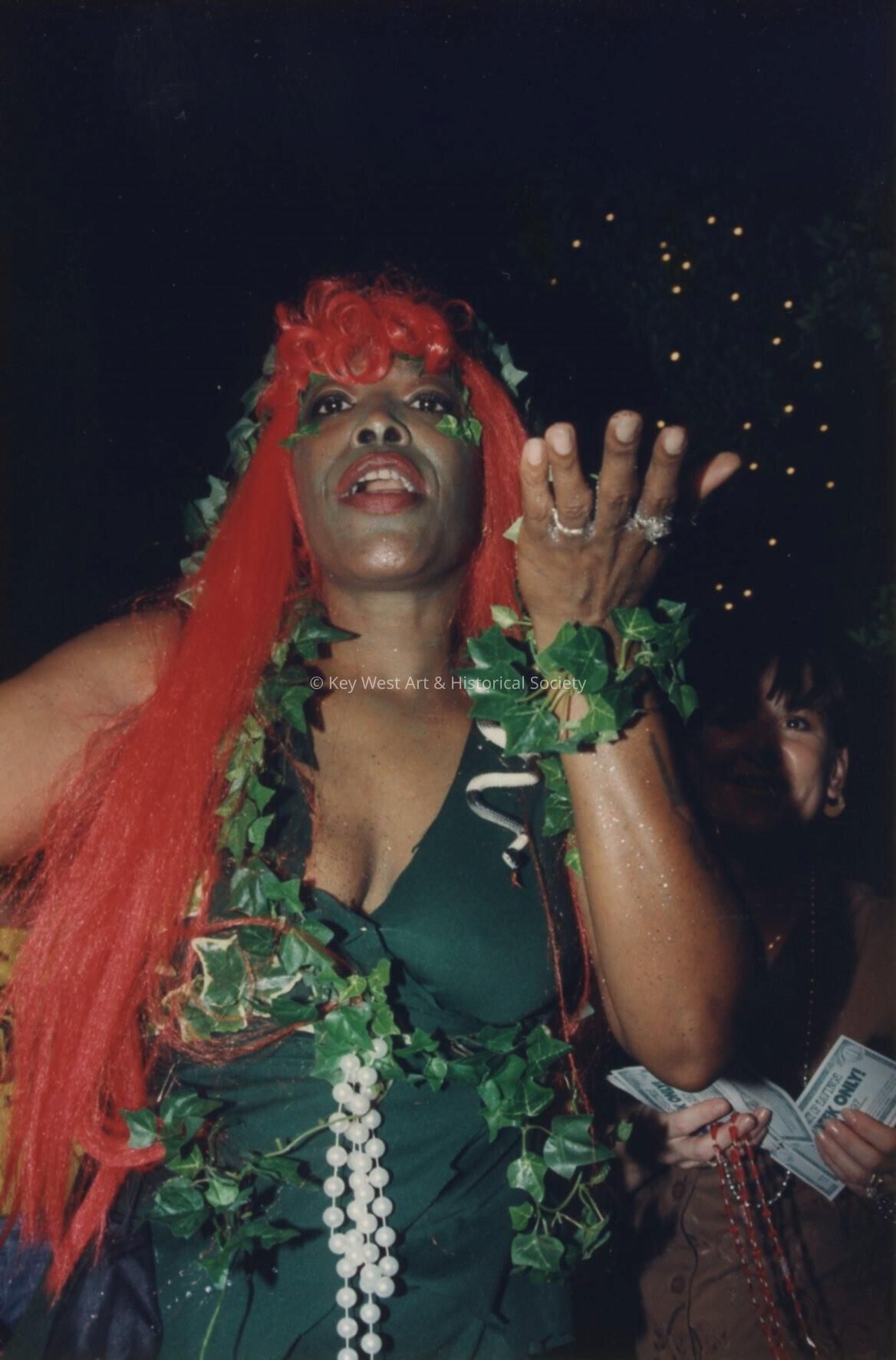 An unknown woman dressed up for the parade.