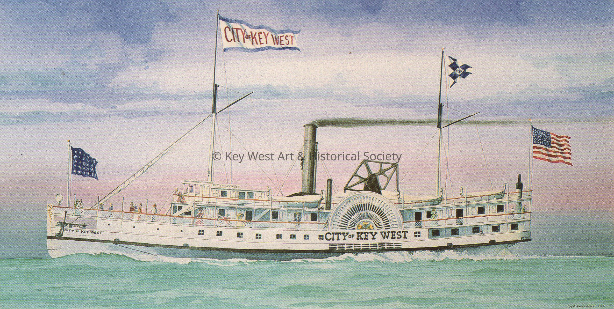 CITY OF KEY WEST Steamship watercolor; © Key West Art & Historical Society
