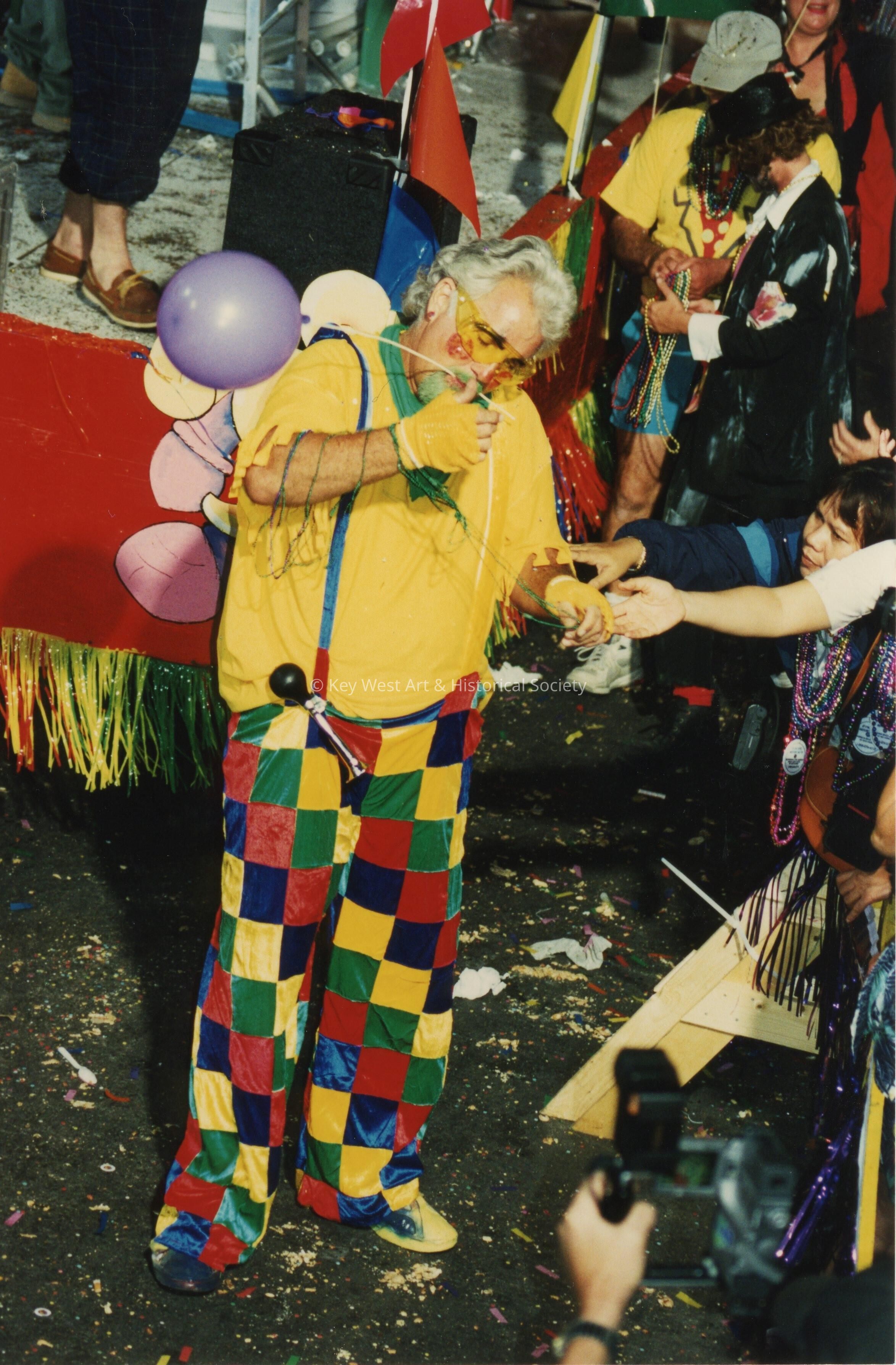 An unknown man dressed up.