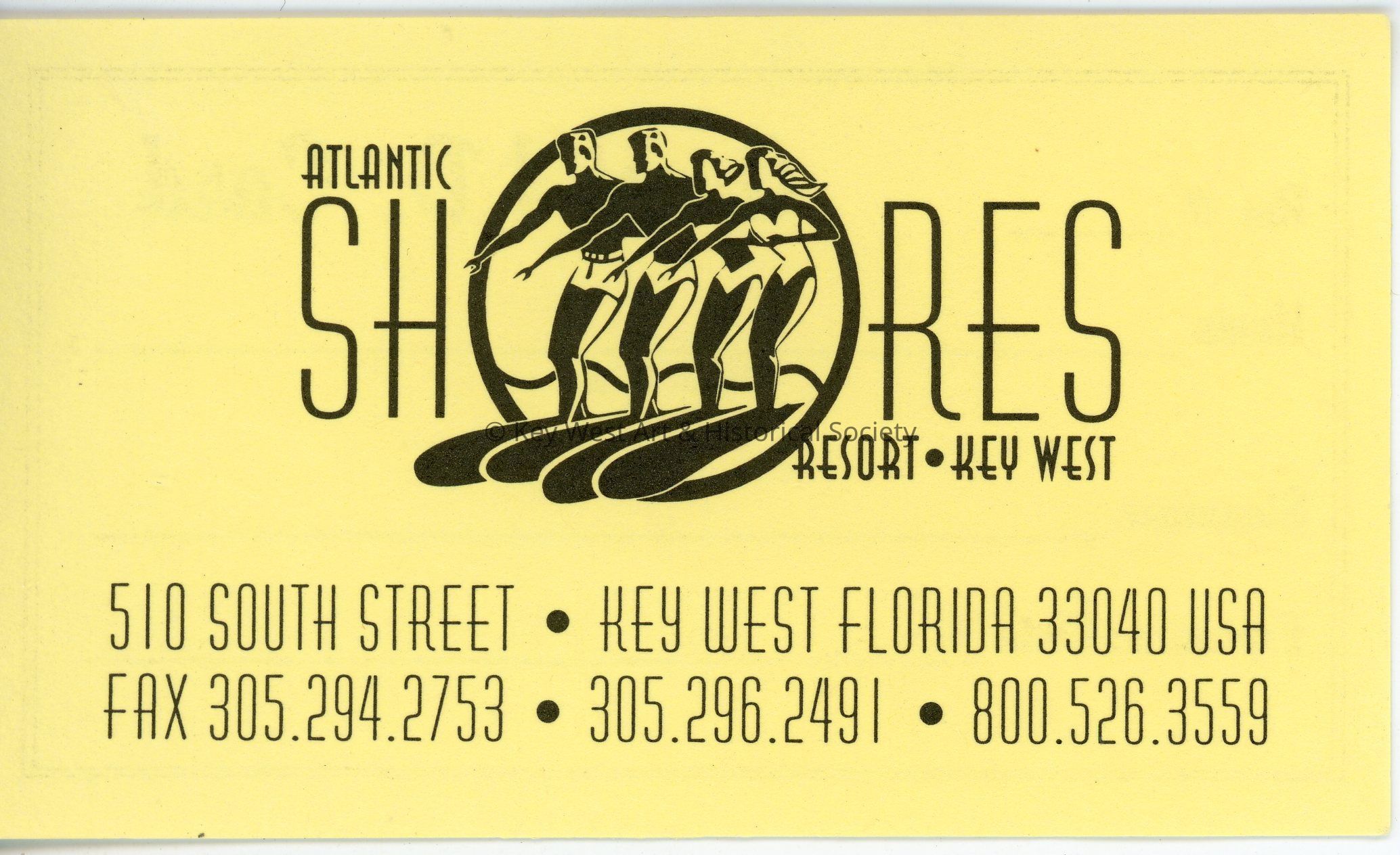 Atlantic Shores Resort Guest ID Card Front; © Key West Art & Historical Society