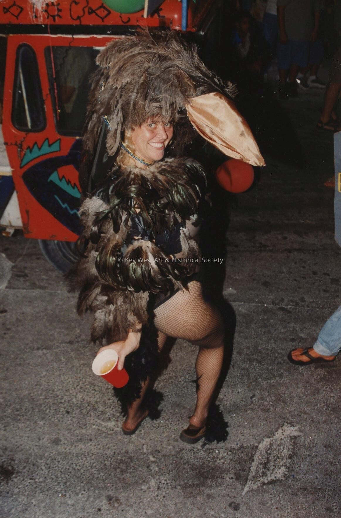An unknown lady dressed up.