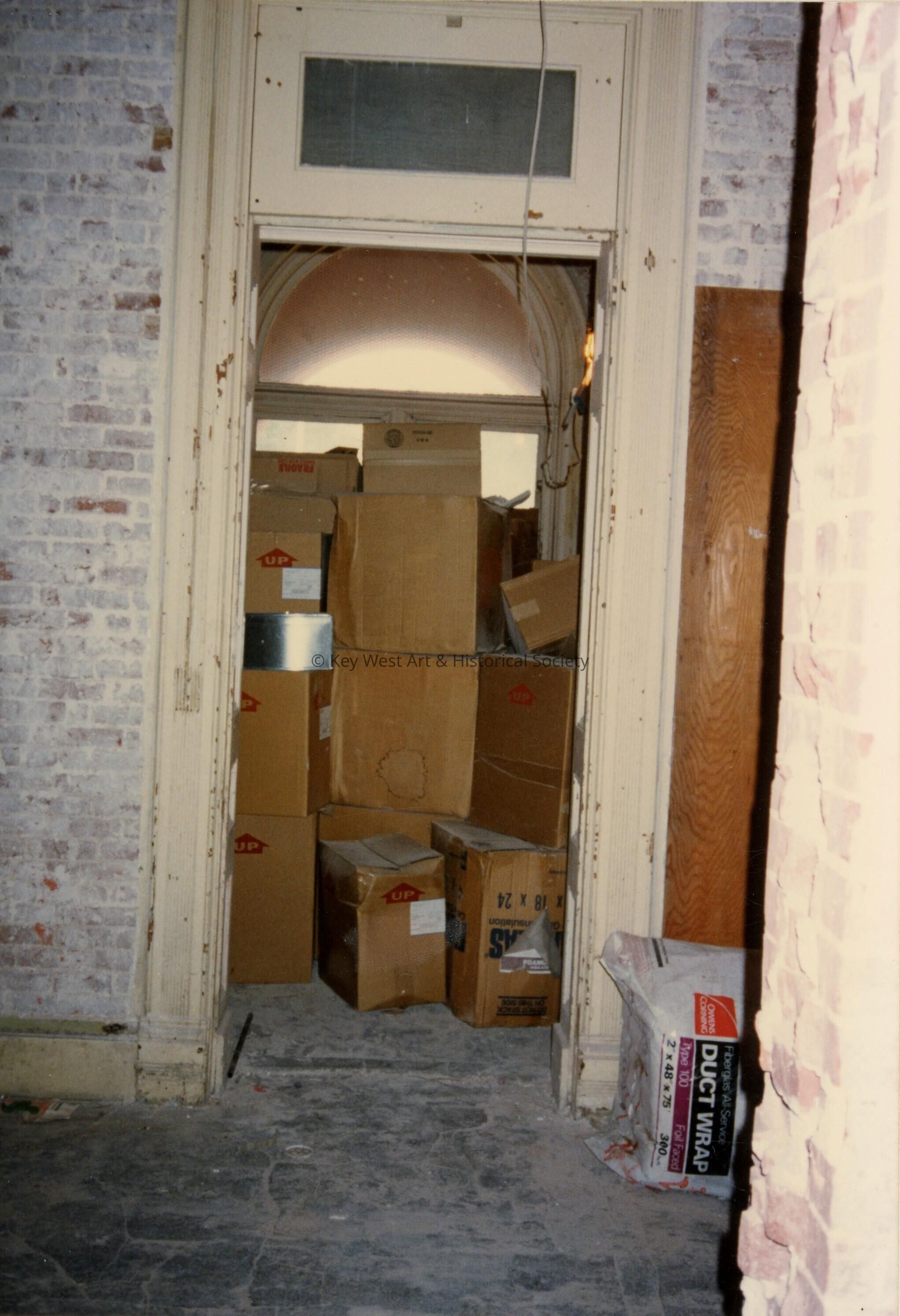 A room filled with boxes.