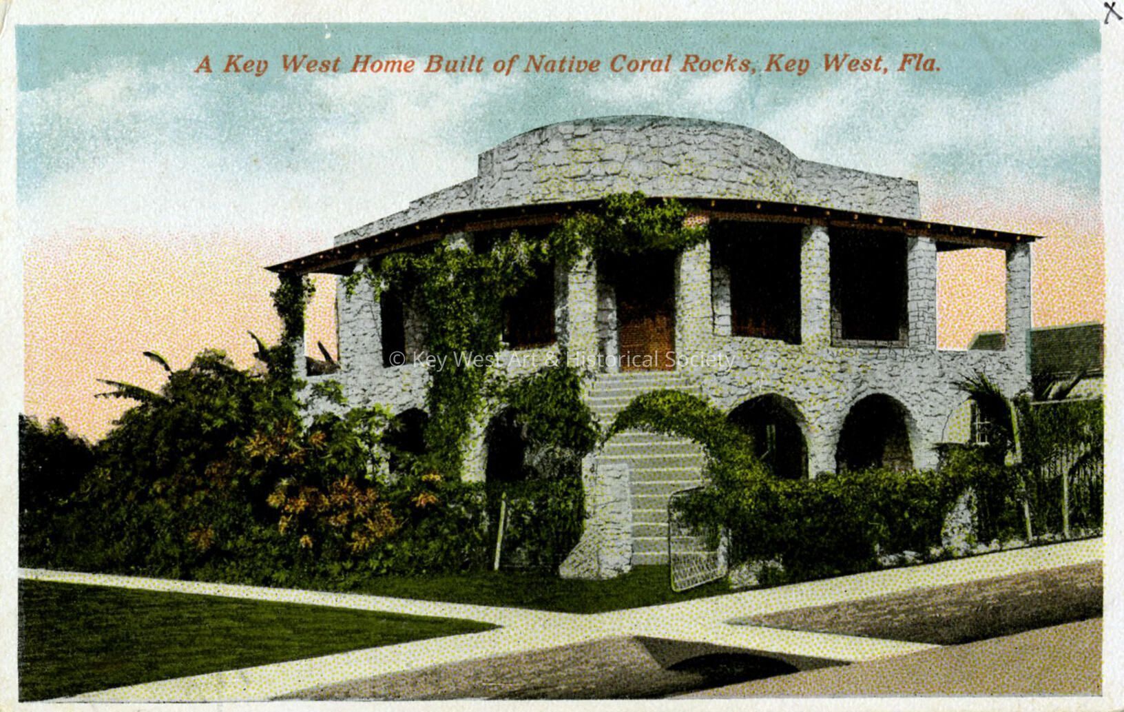 A Key West Home Built of Native Coral Rocks, Key West, Fla.