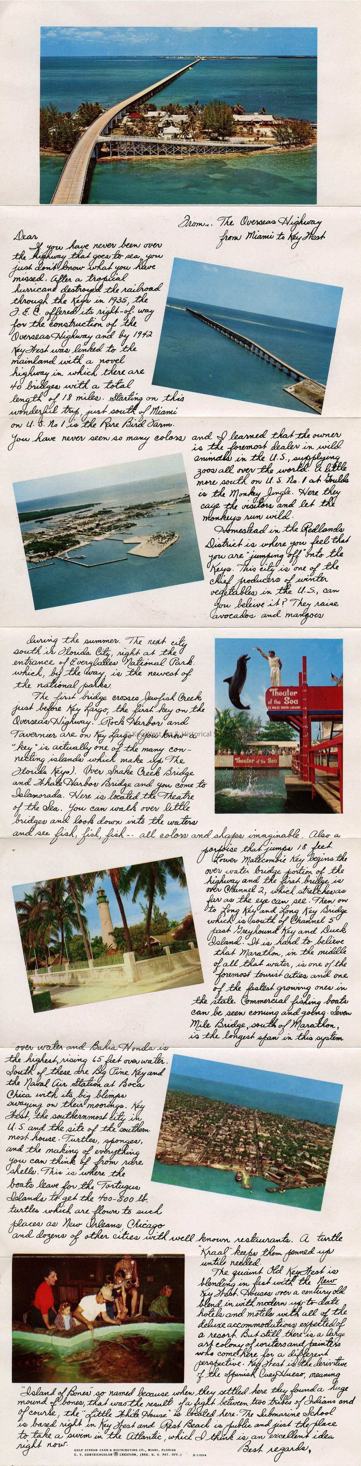 A Long Color Letter from Overseas Highway, Florida; © Key West Art & Historical Society