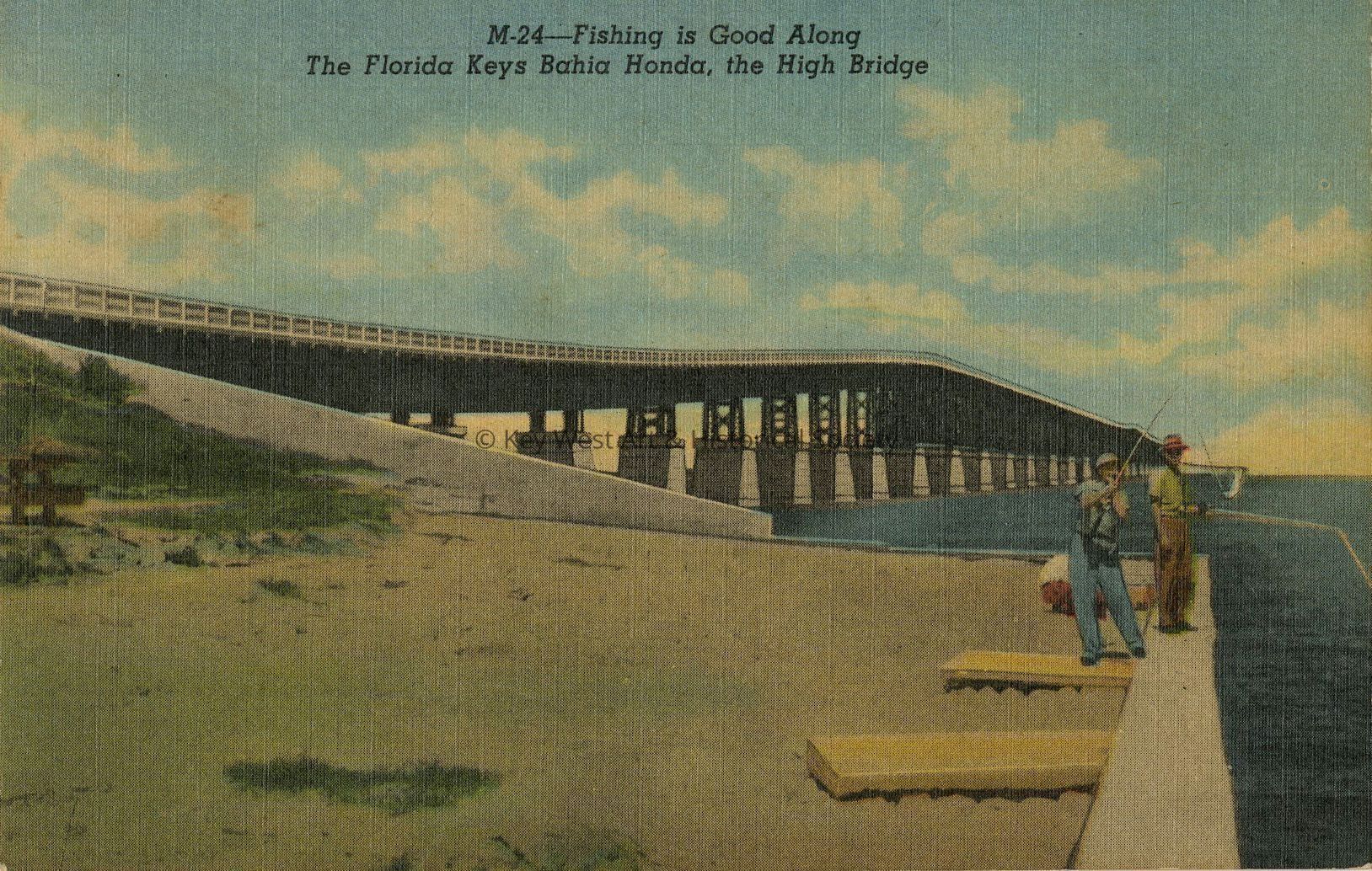 Fishing is Good Along the Florida Keys Bahia Honda Bridge, the High Bridge; © Key West Art & Historical Society