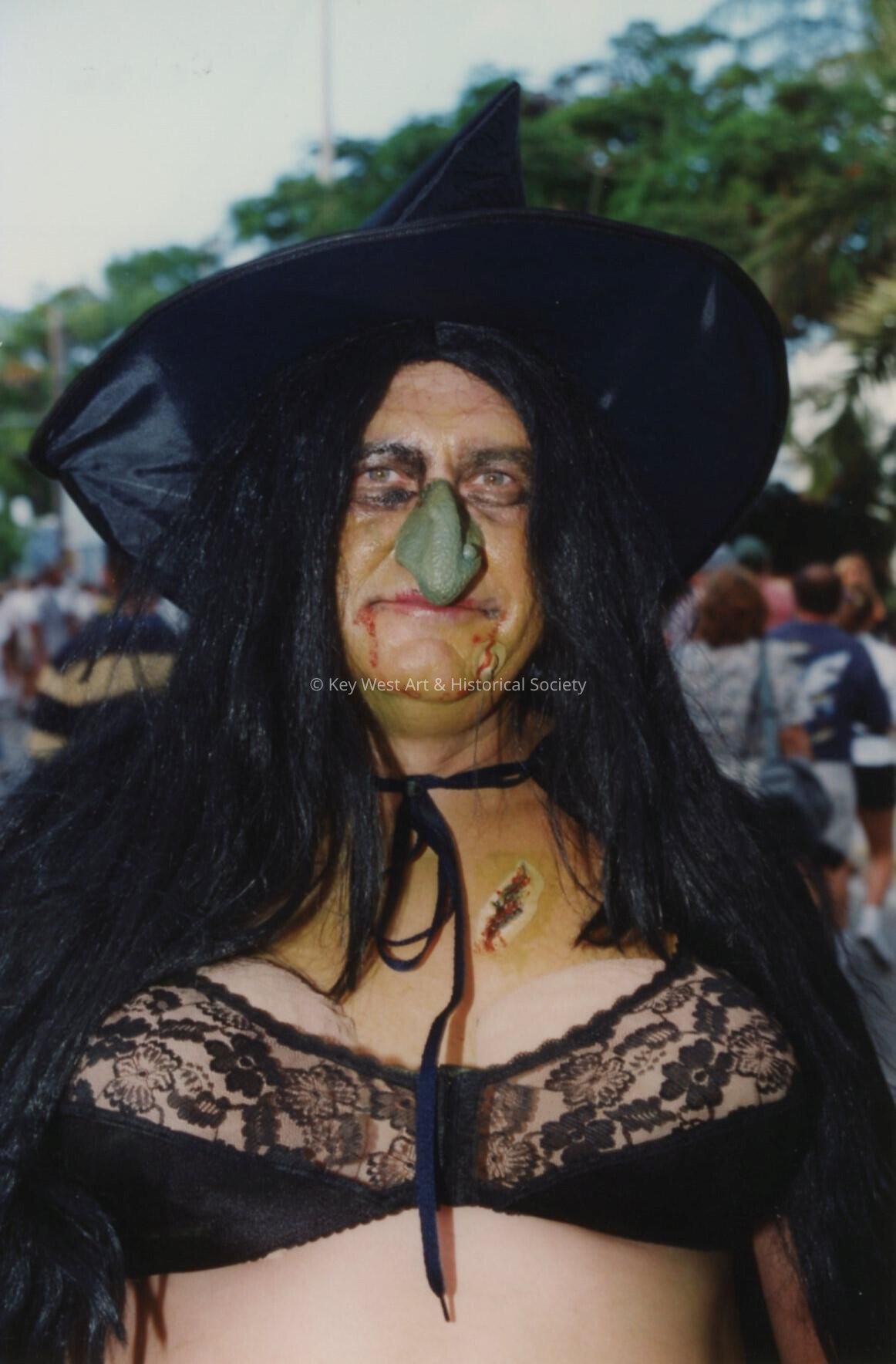 An unknown person dressed up.