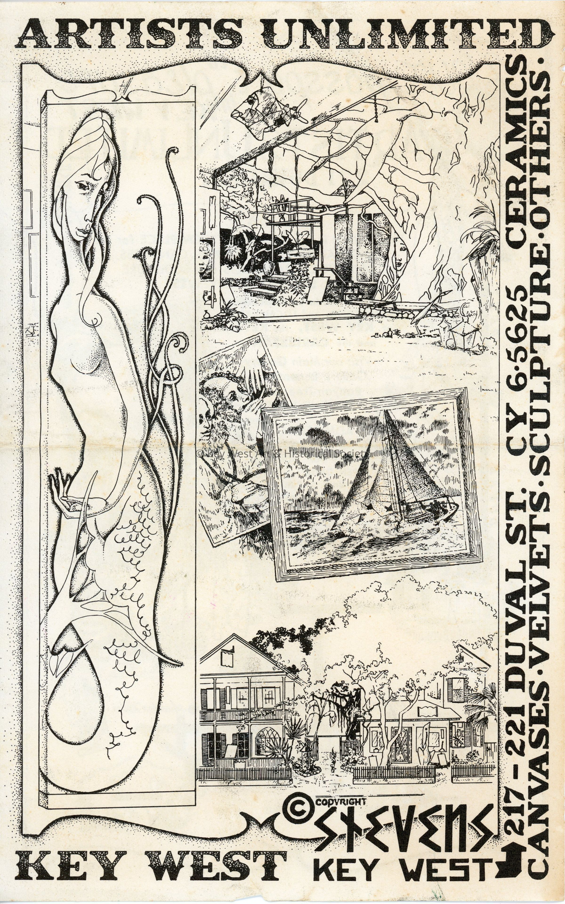 Artists Unlimited Art Gallery Flyer; © Key West Art & Historical Society