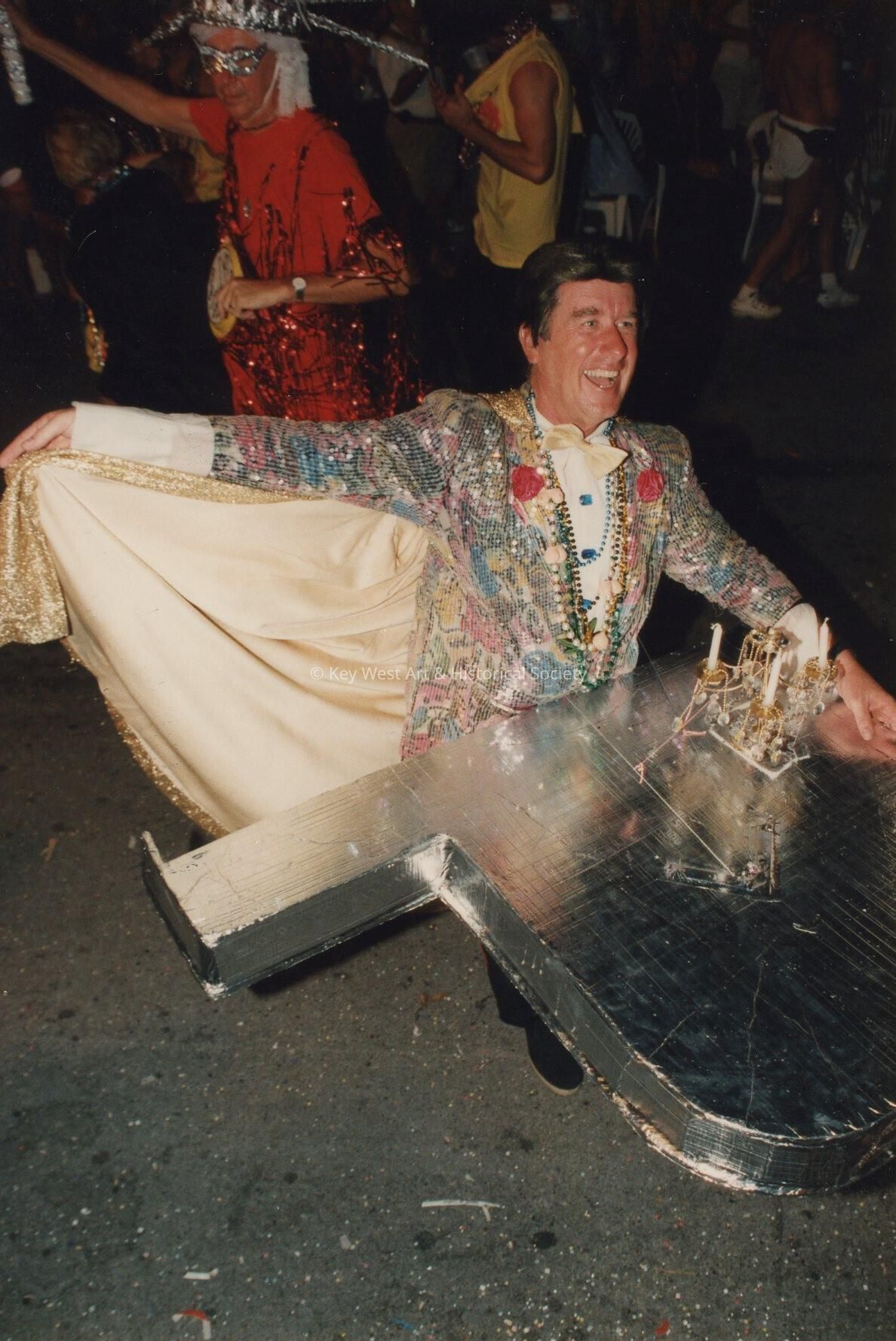 An unknown man dressed up in the parade.