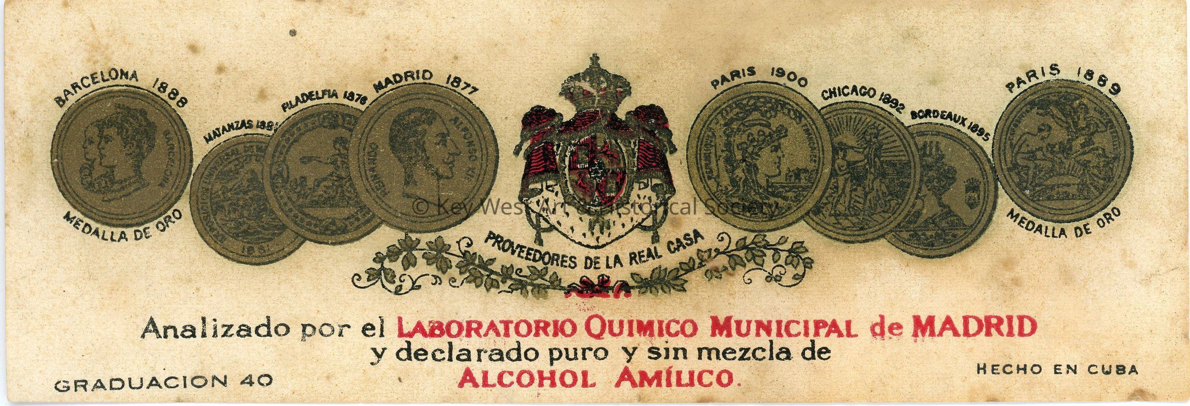 Bacardi Rum Bottle Label; © Key West Art & Historical Society