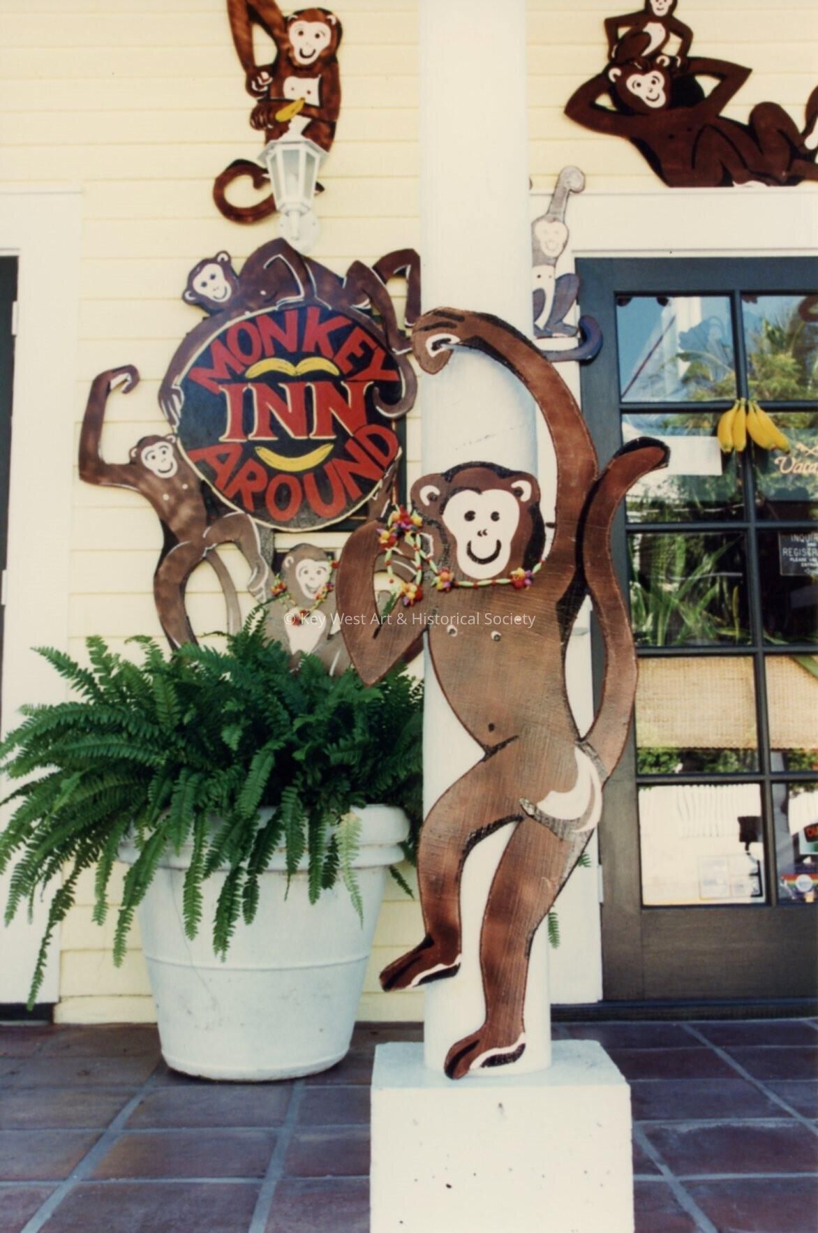 A hotel decorated for Fantasy Fest.
