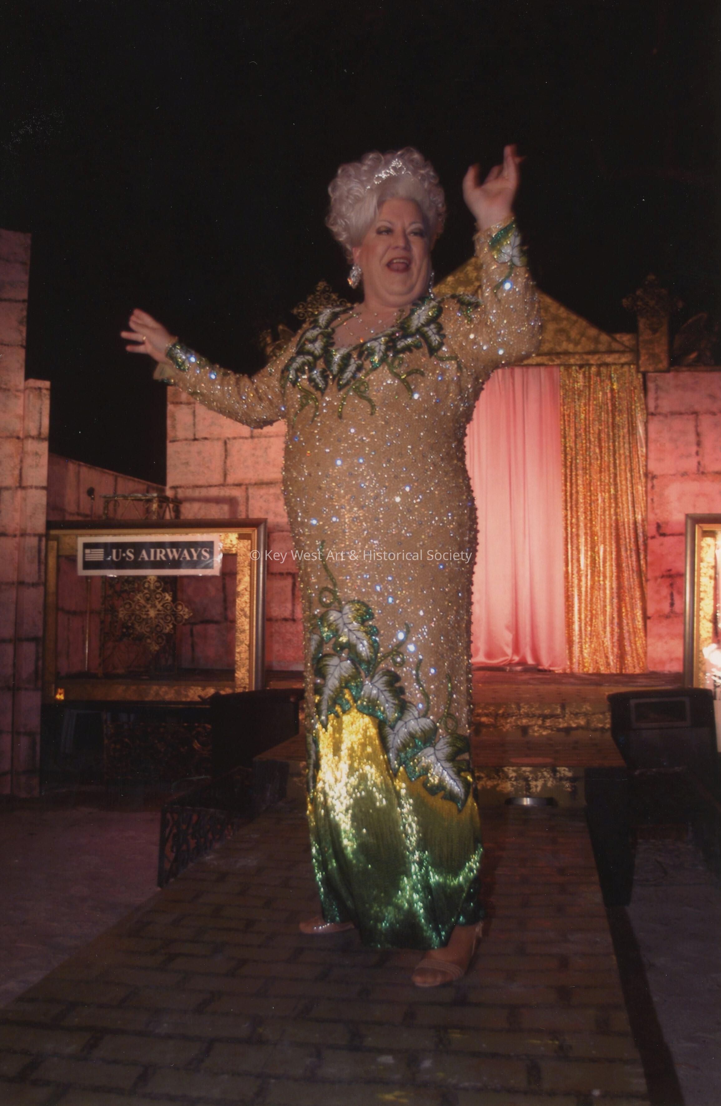 An unknown person dressed up.