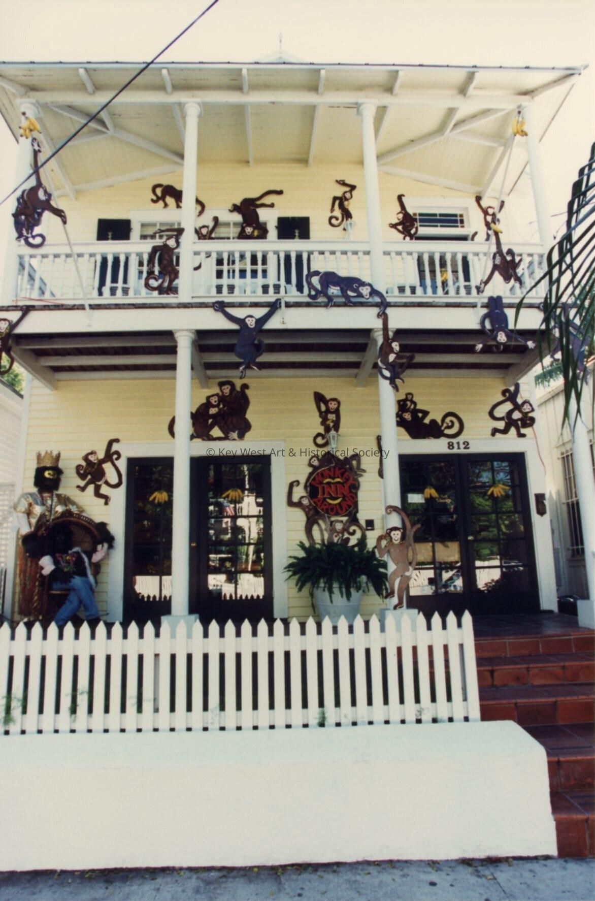 A hotel decorated for Fantasy Fest.