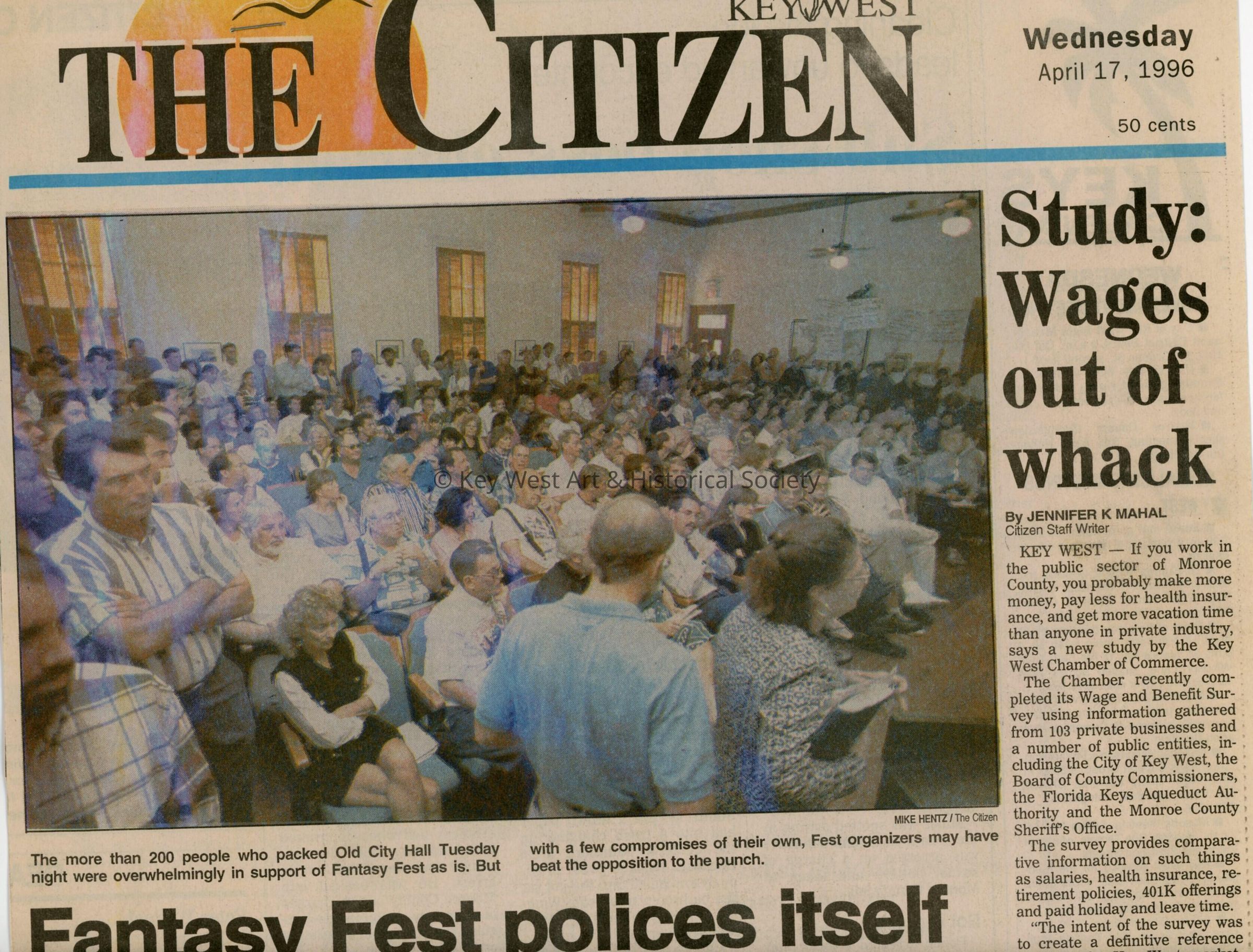 An article in the Key West Citizen that reads Fantasy Fest polices itself. picture number 1