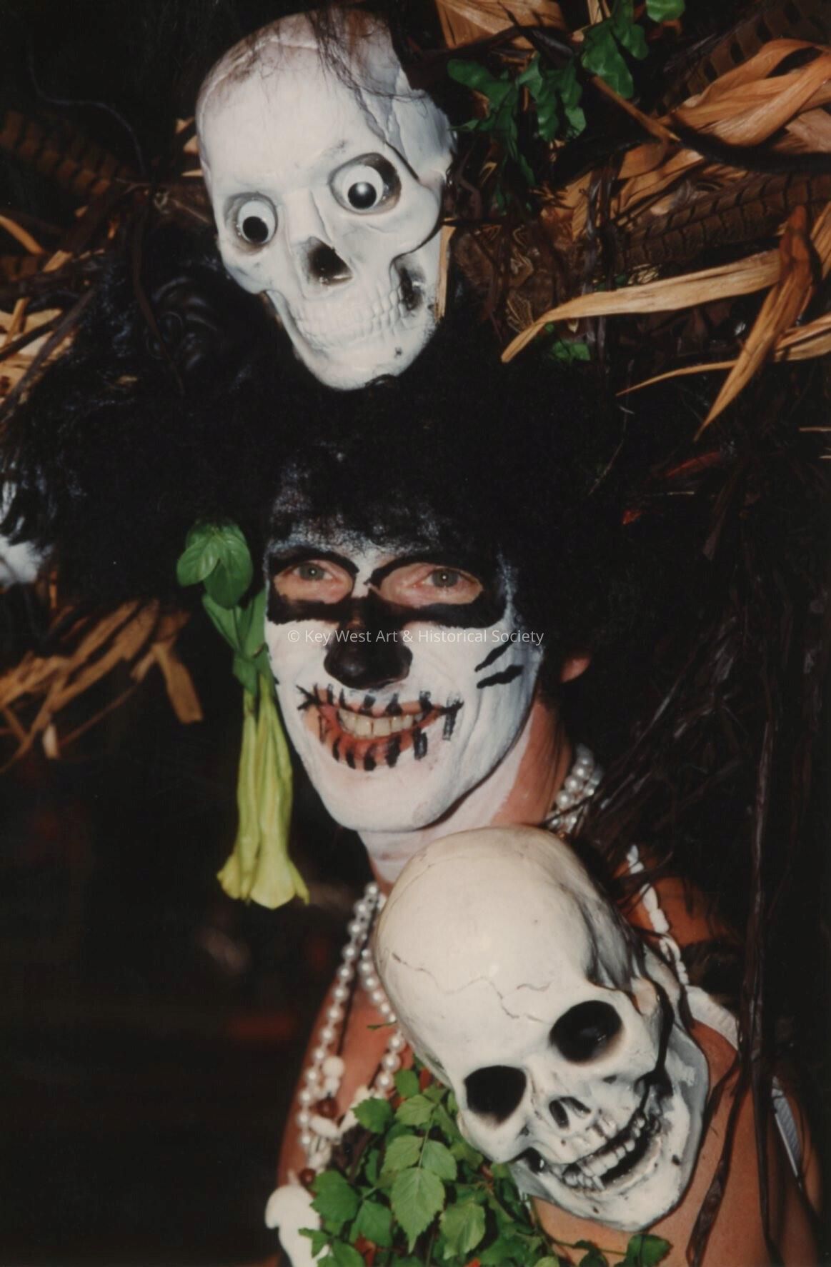 An unknown person dressed up.