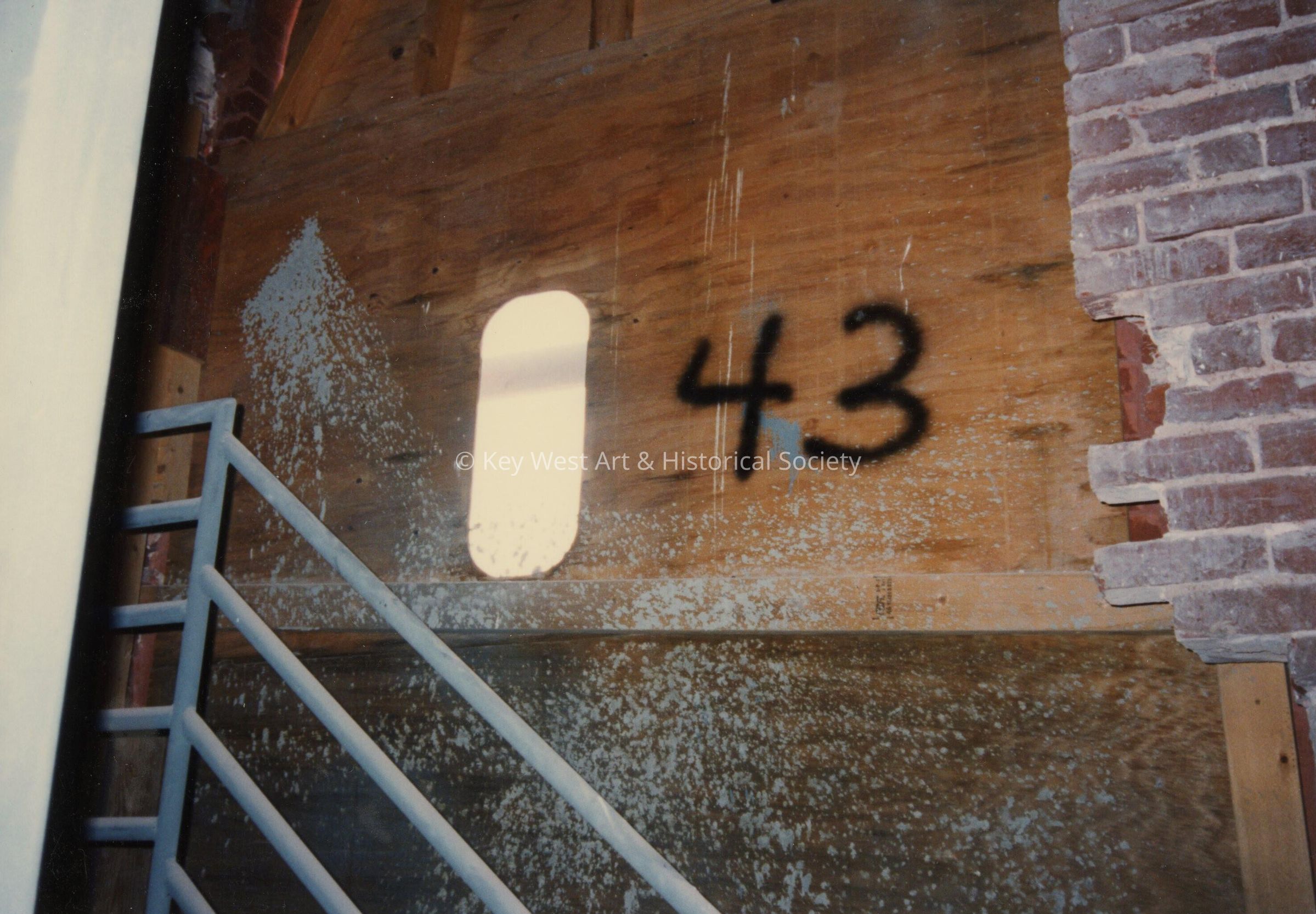 A window that has the number 43.