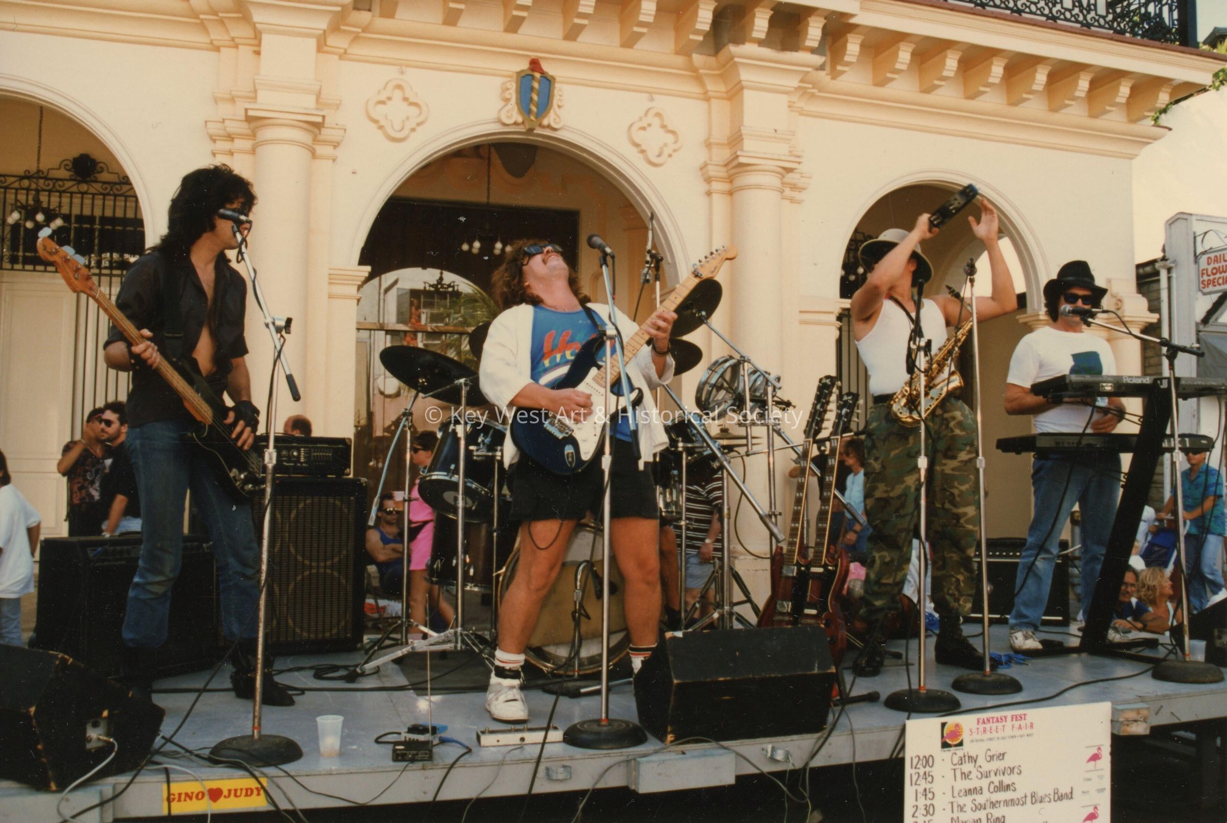 An unknown band on stage.