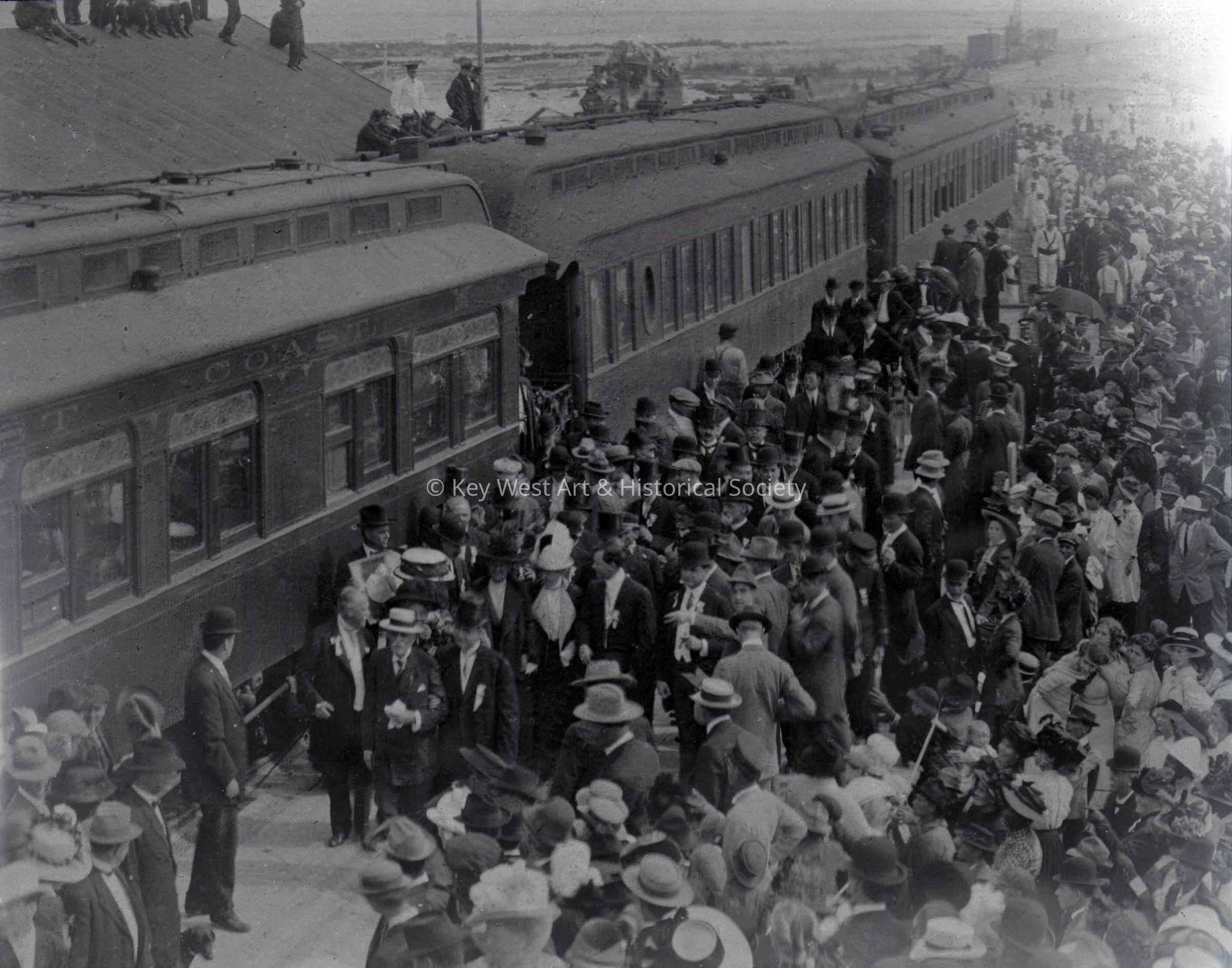 Henry M. Flagler at the Arrival of the First Train to Key West; © Key West Art & Historical Society