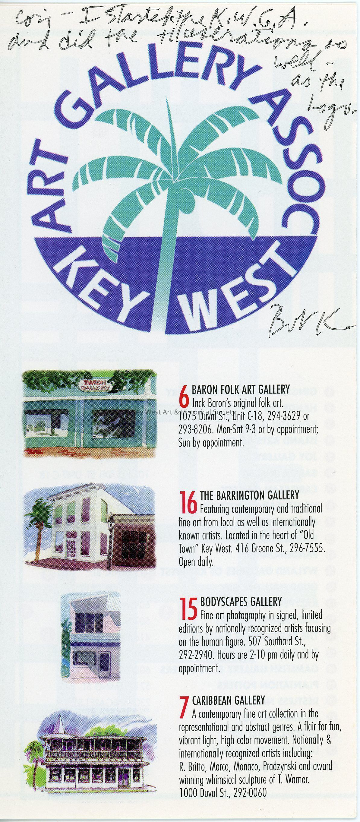 Art Gallery Association Brochure; © Key West Art & Historical Society