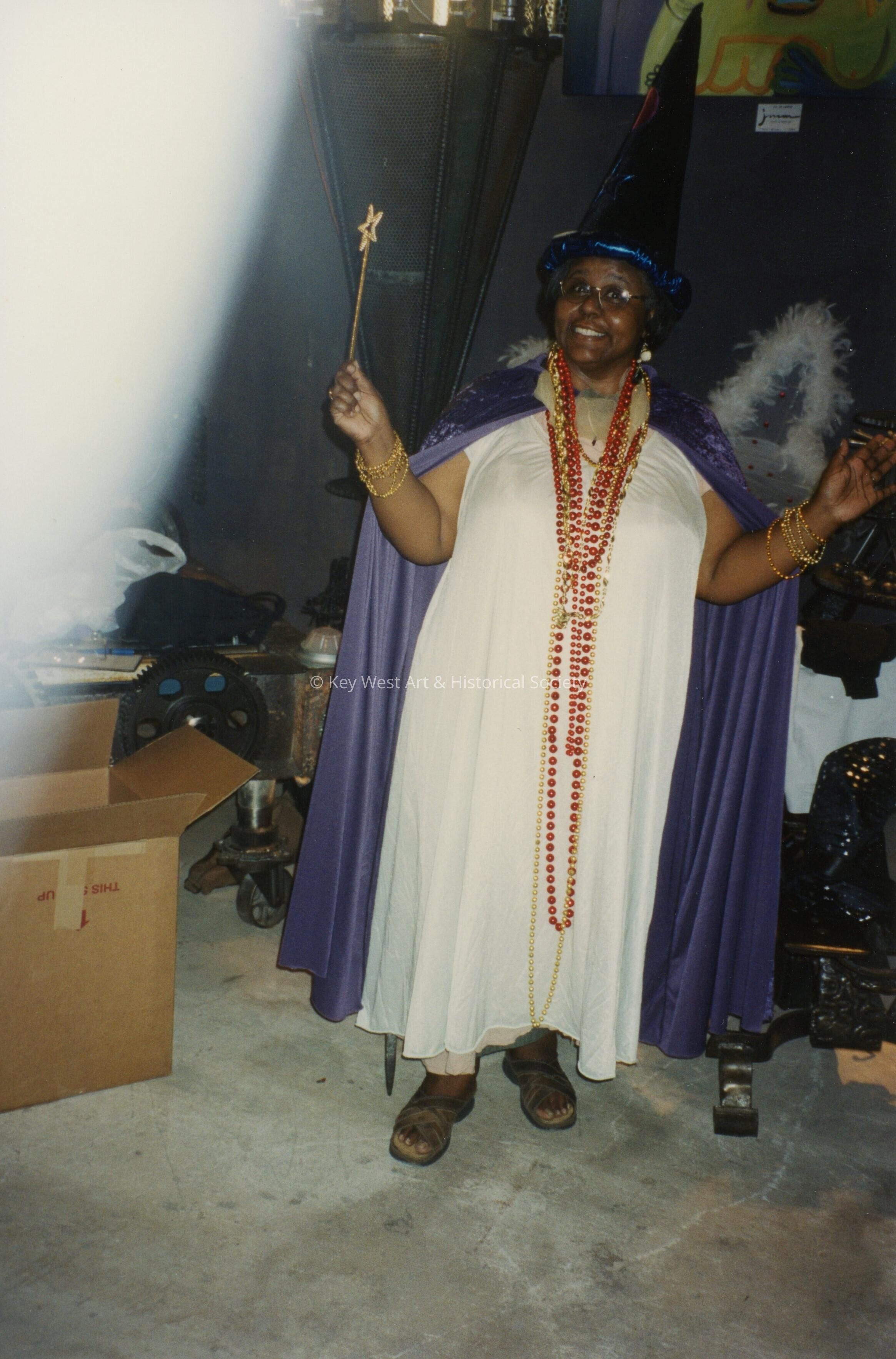 An unknown lady dressed up.