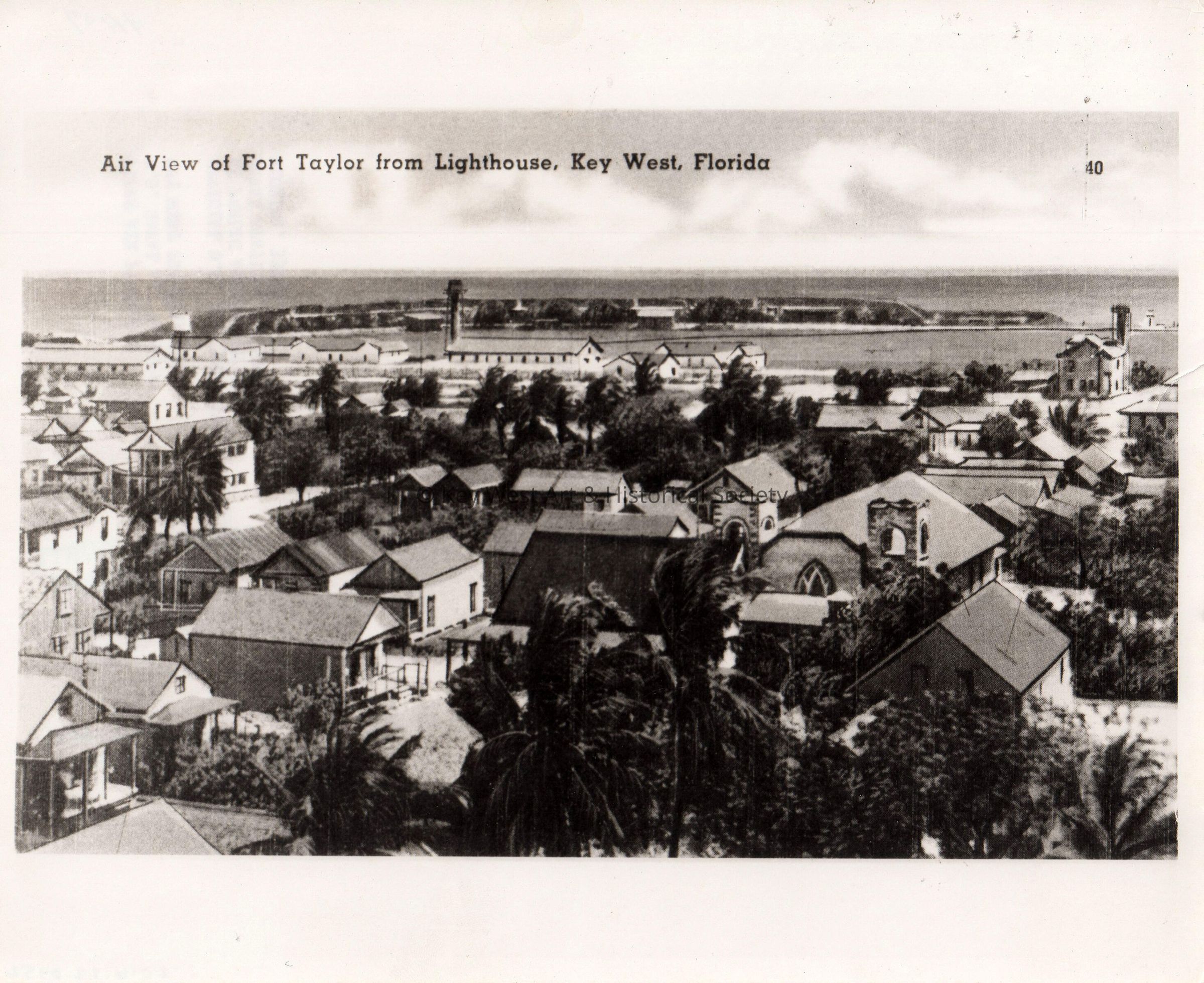 Air View of Fort Taylor from Lighthouse, Key West, Florida; © Key West Art & Historical Society
