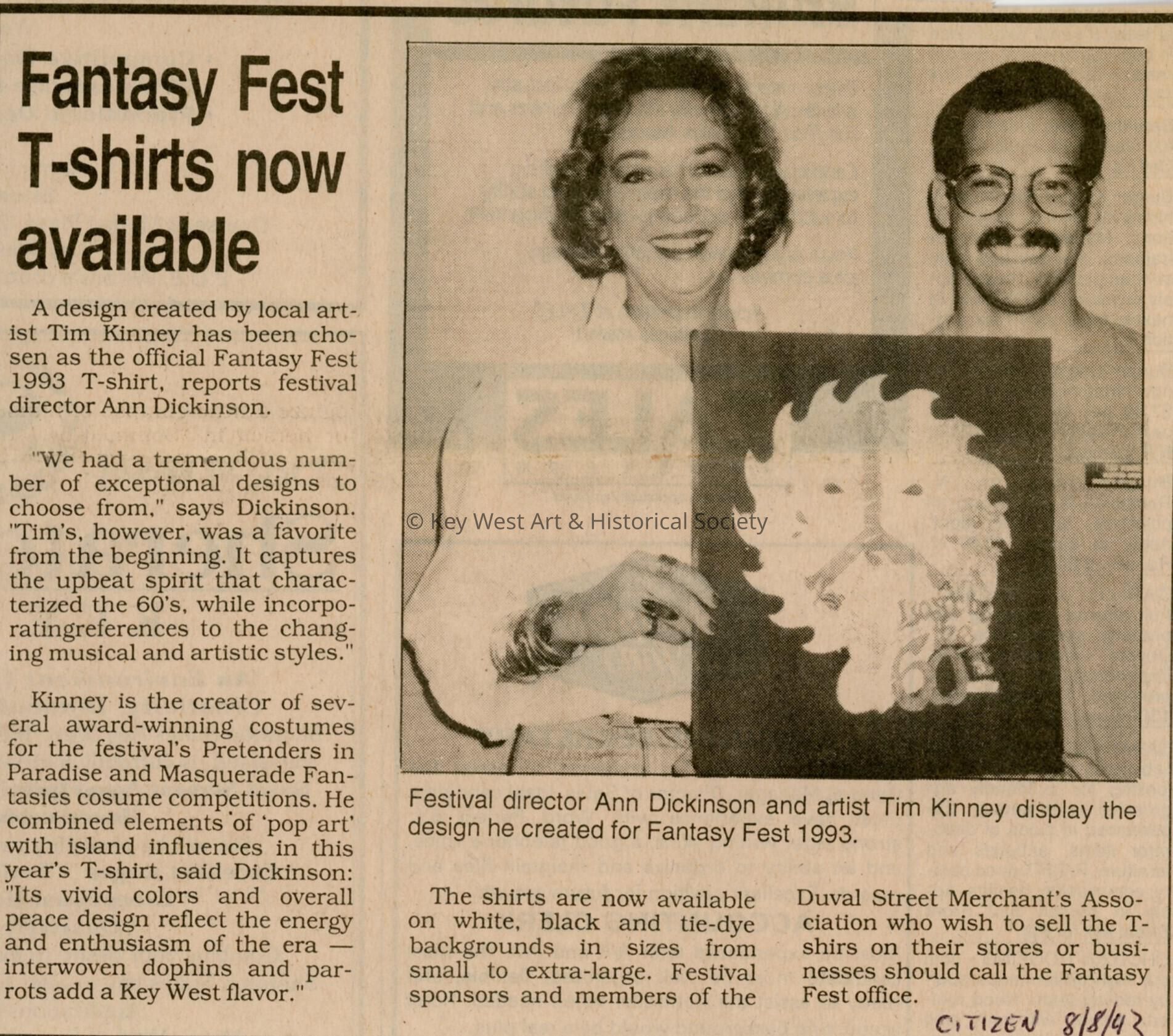 An article in the Key West Citizen about Fantasy Fest that reads Fantasy Fe